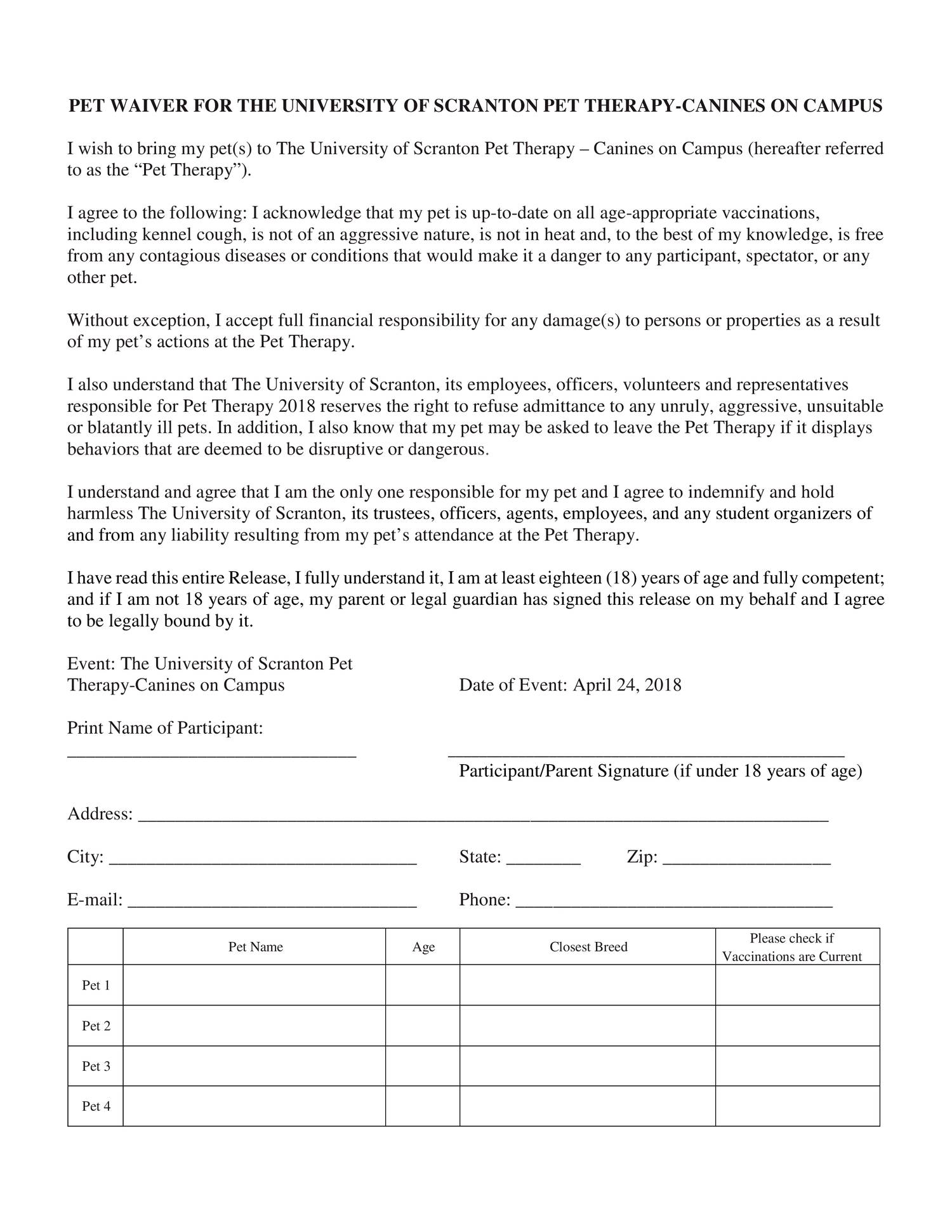 Pet Waiver form for pet owners.pdf | DocDroid