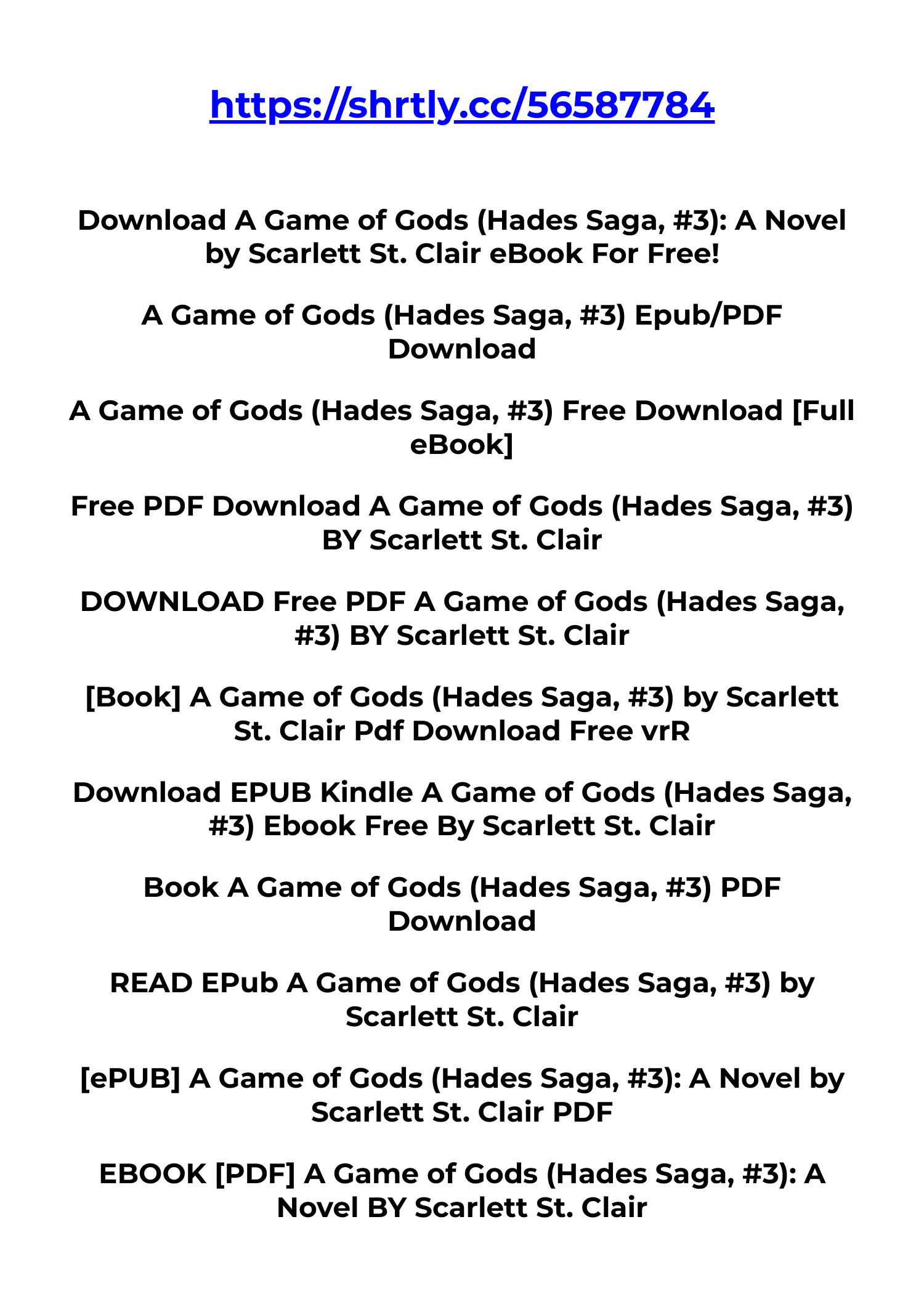 A Game of Gods eBook by Scarlett St. Clair - EPUB Book