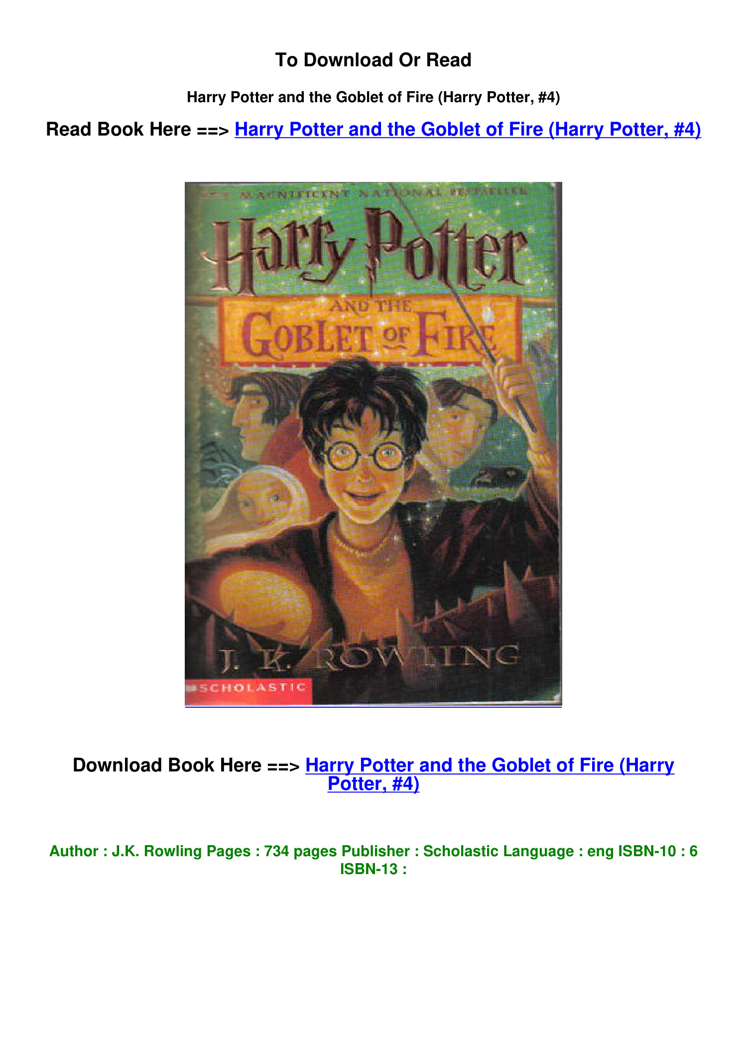 Harry potter and the 2024 goblet of firepdf