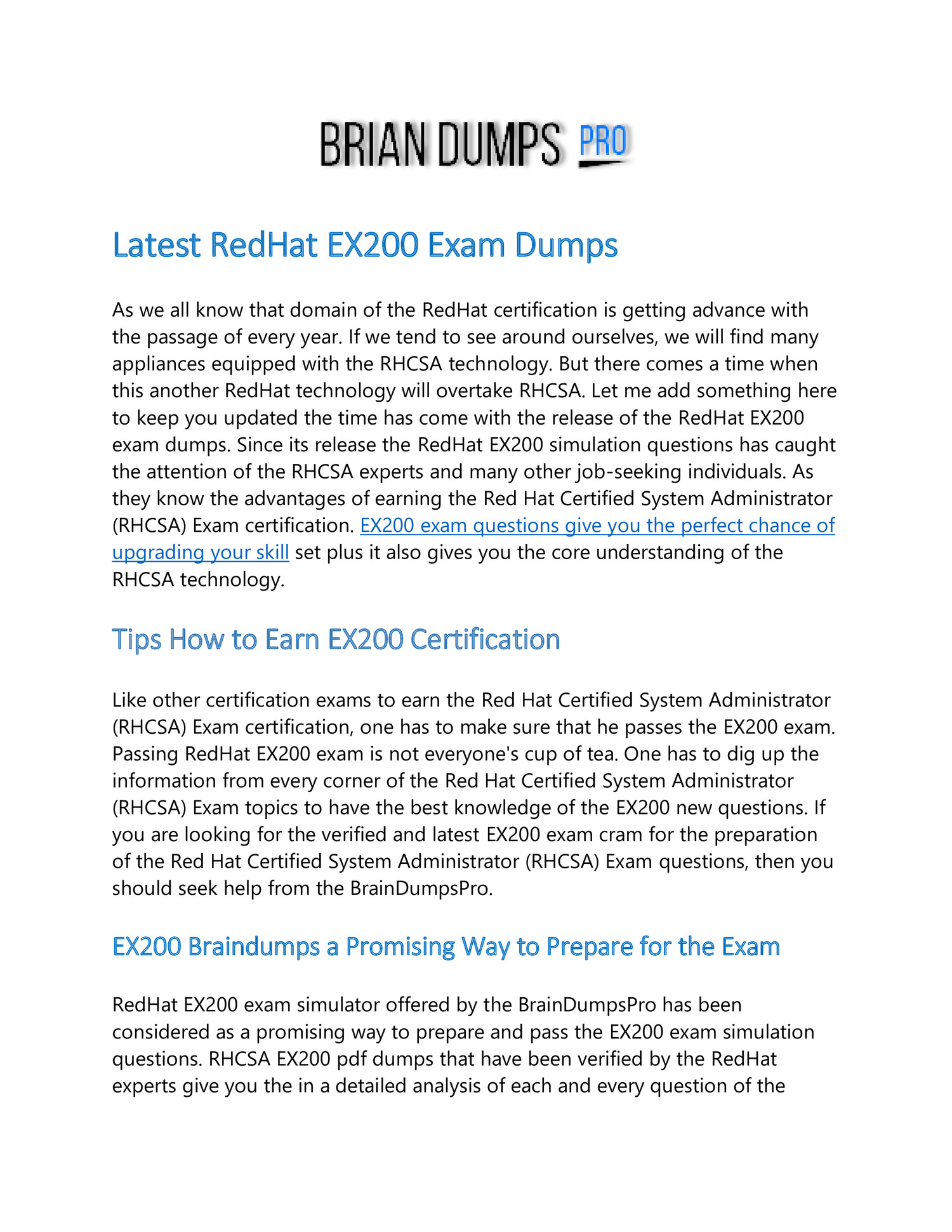 Valid EX200 Exam Format