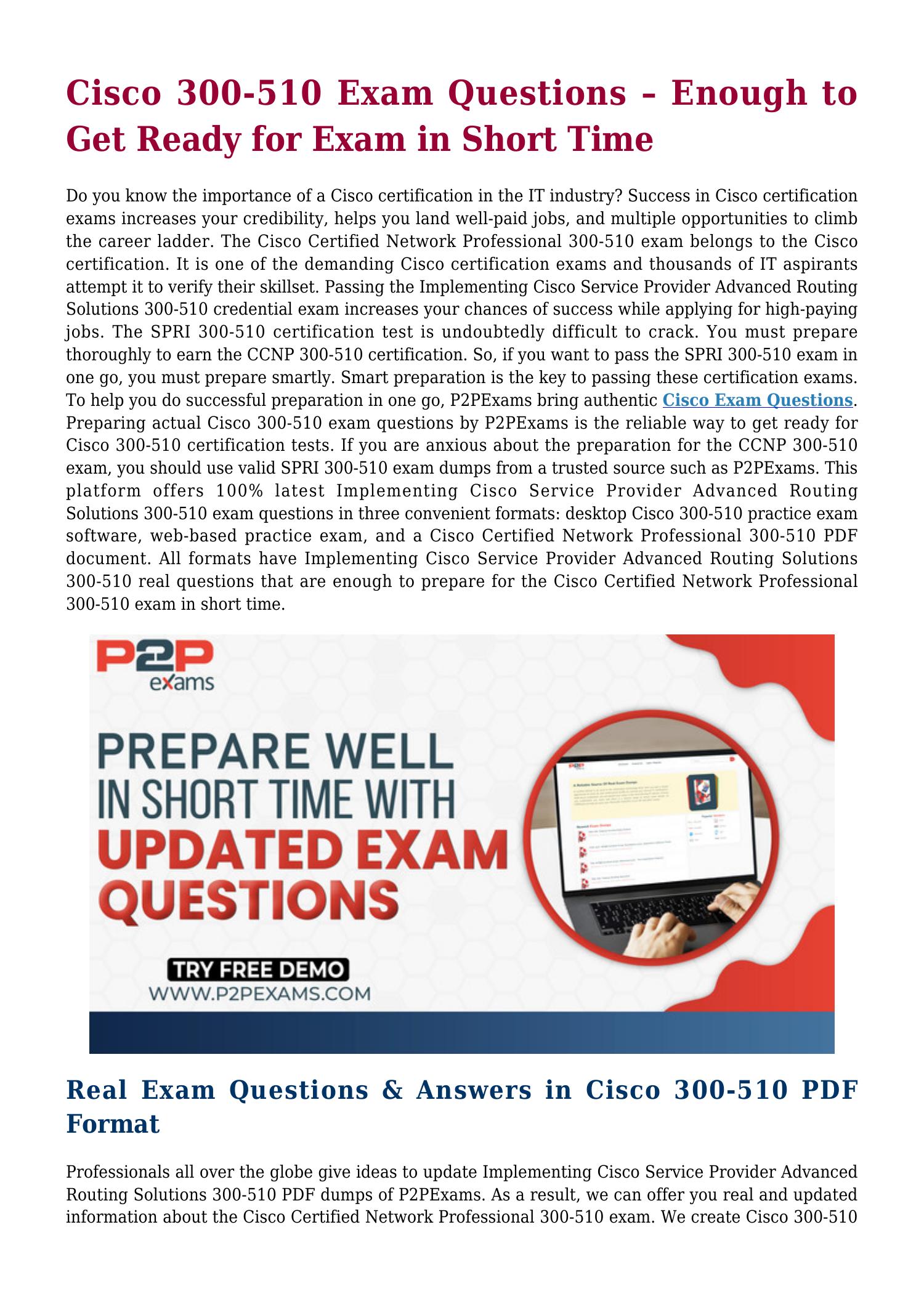 Valid Cisco 300-510 SPRI Exam Questions.pdf | Sns-Brigh10