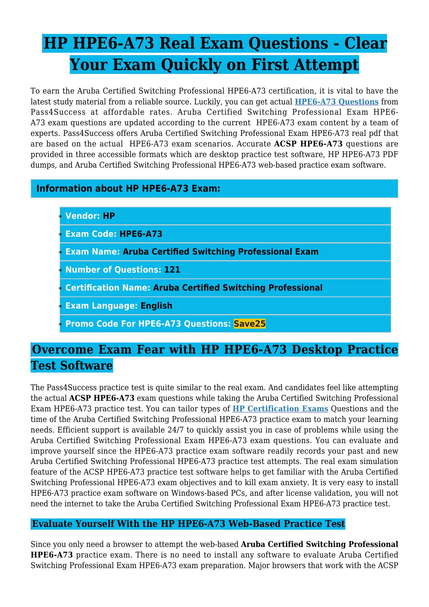 HPE6-A73 Fragenkatalog