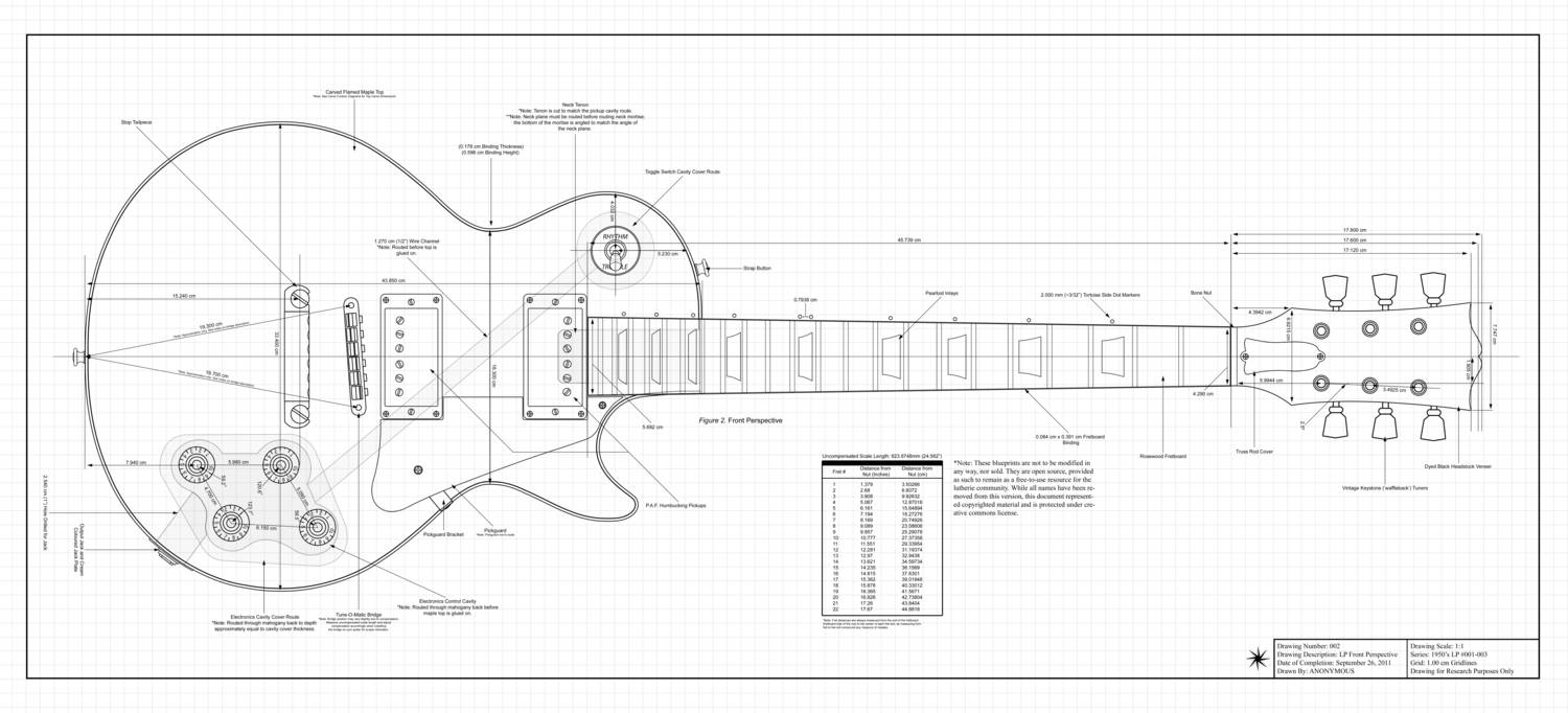 Чертежи les paul