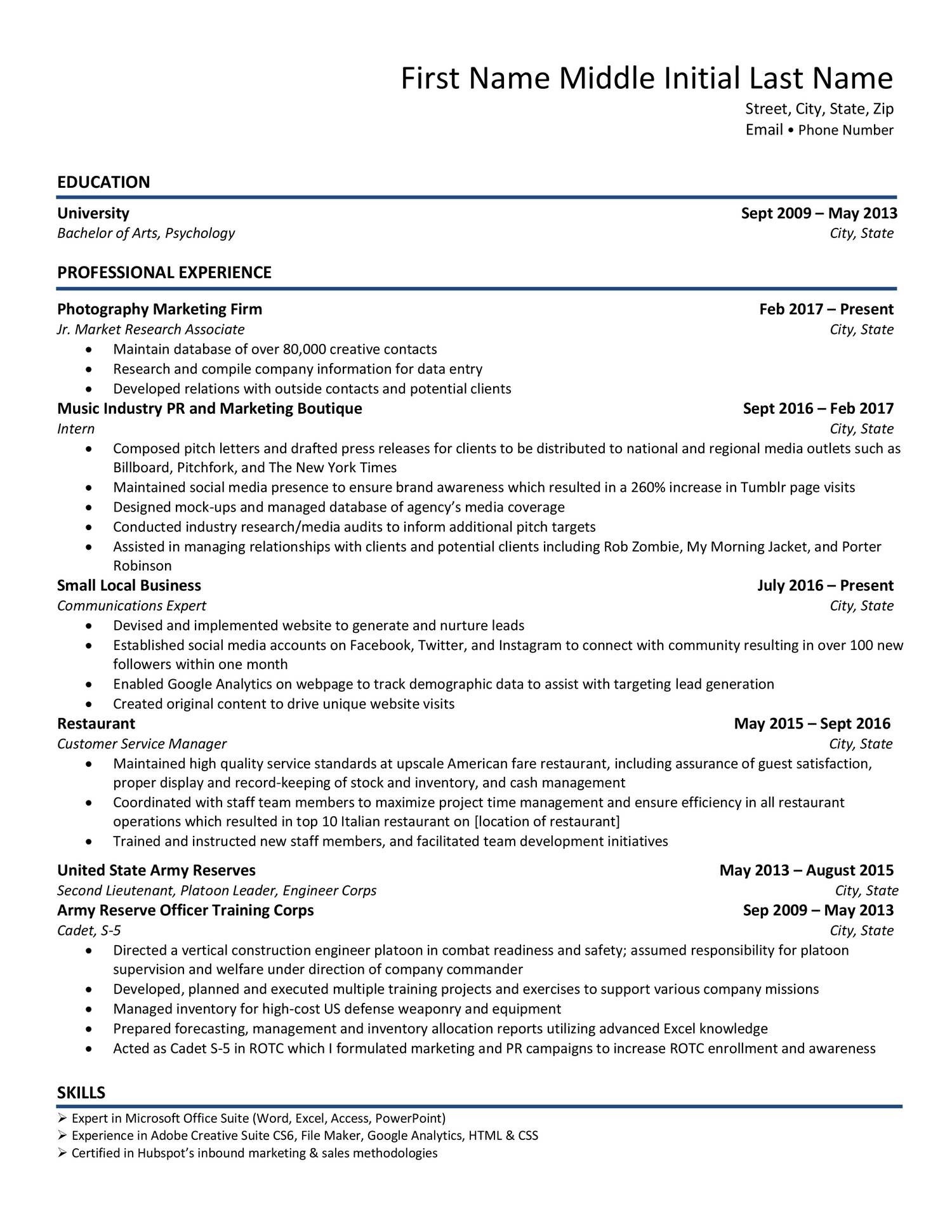 resume sample