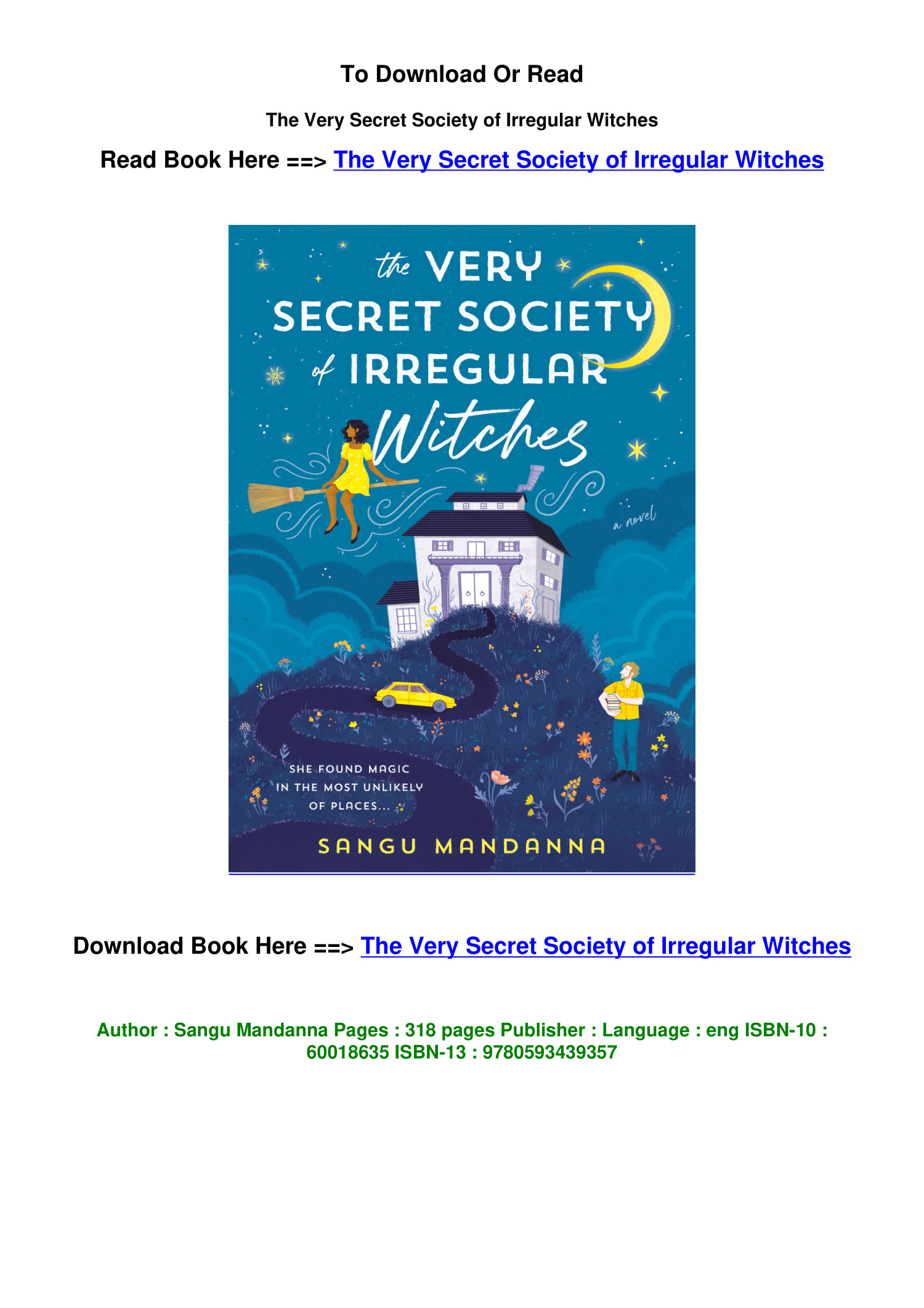the very secret society of irregular witches pdf download