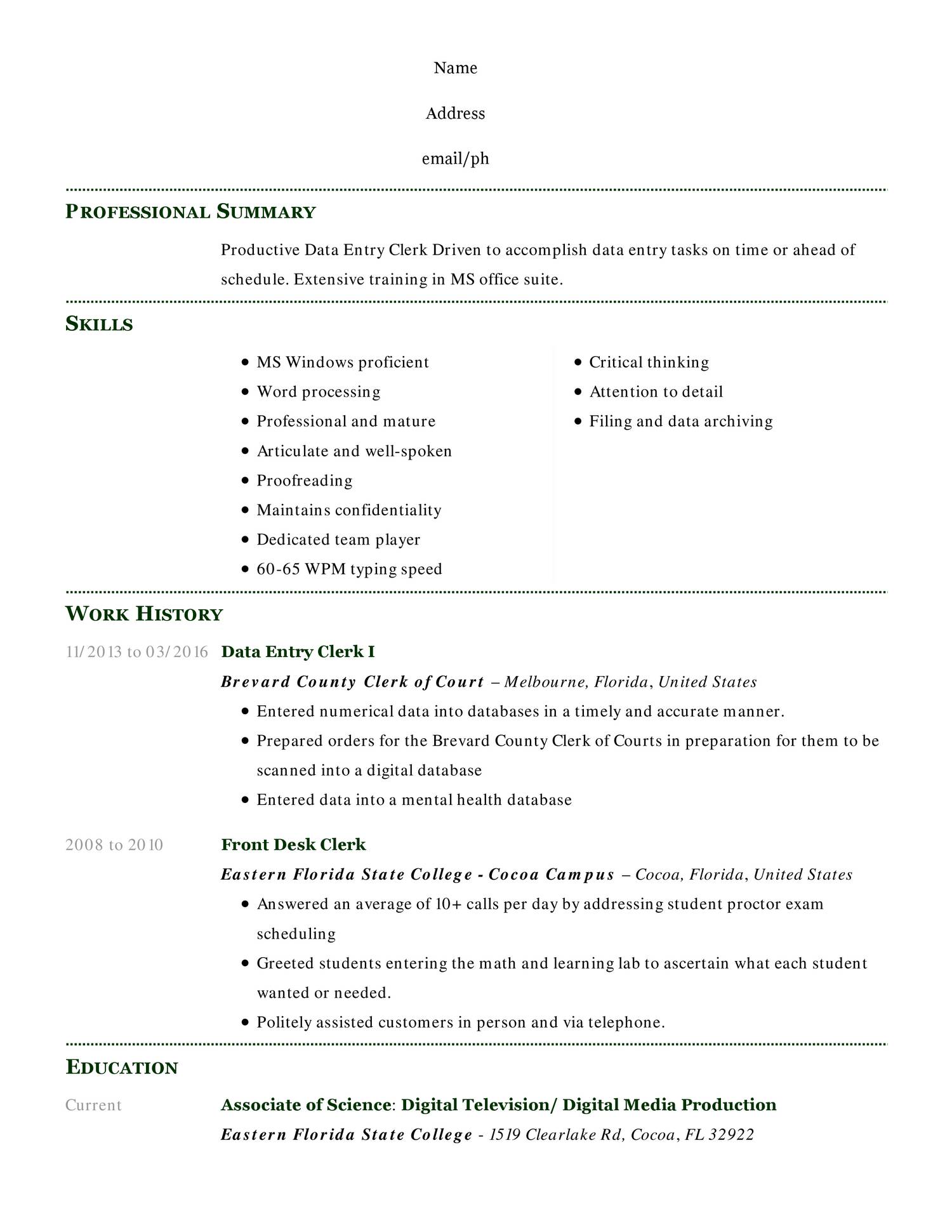 Resume Pdf