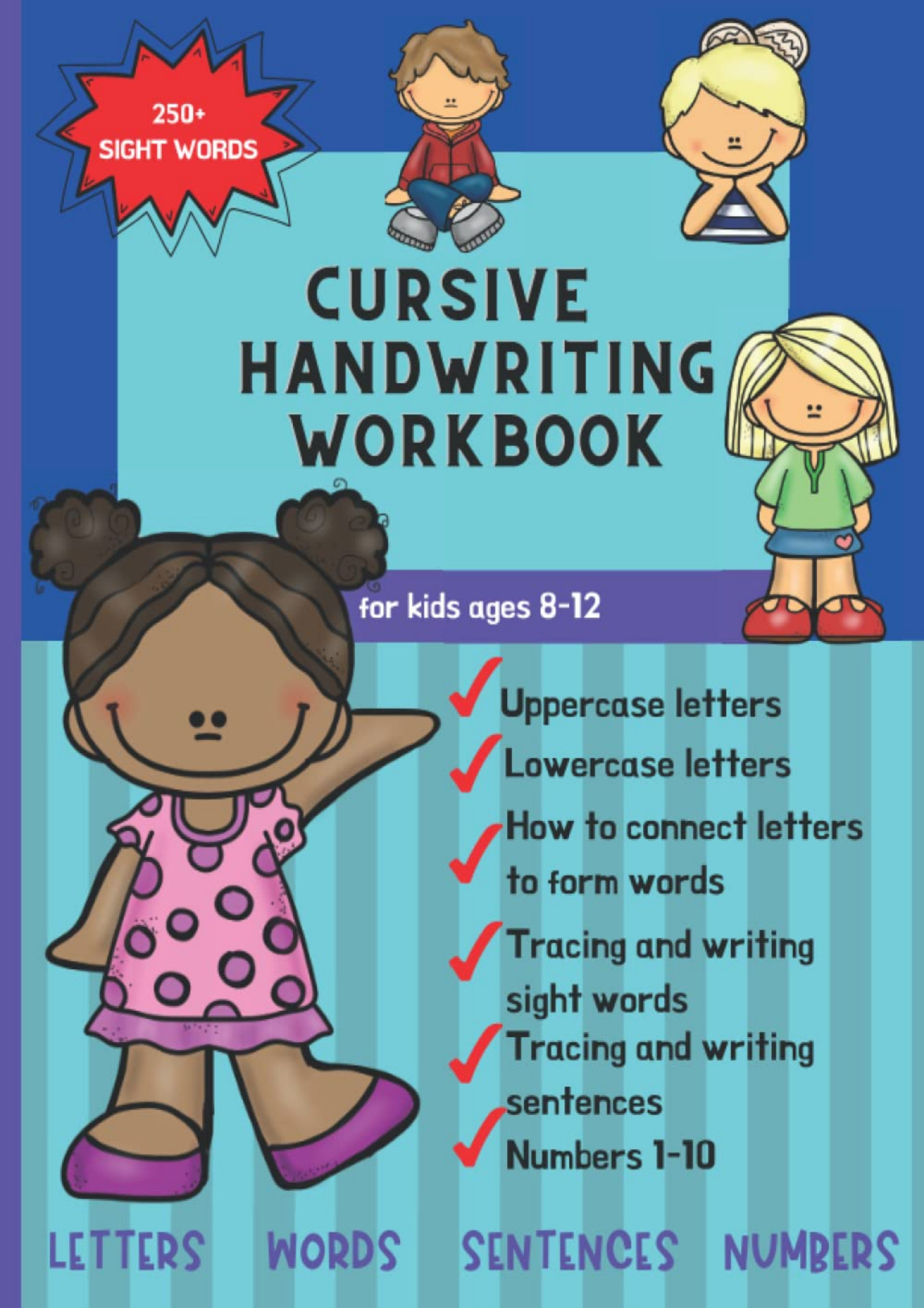  Cursive Handwriting Workbook for Kids Ages 8-12 ( Cursive  Writing Practice Book for Kids ): cursive writing book for beginners.  Alphabet, Handwriting  sentences, riddles,Word search AND MORE!:  9798862083644: Library, FunLearning: Books