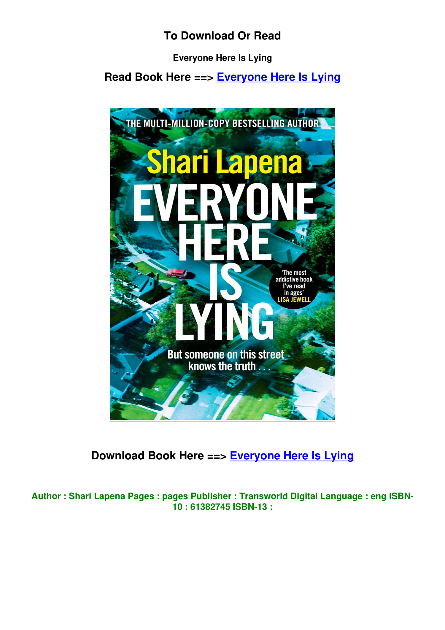 epub Download Everyone Here Is Lying BY Shari Lapena.pdf | DocDroid