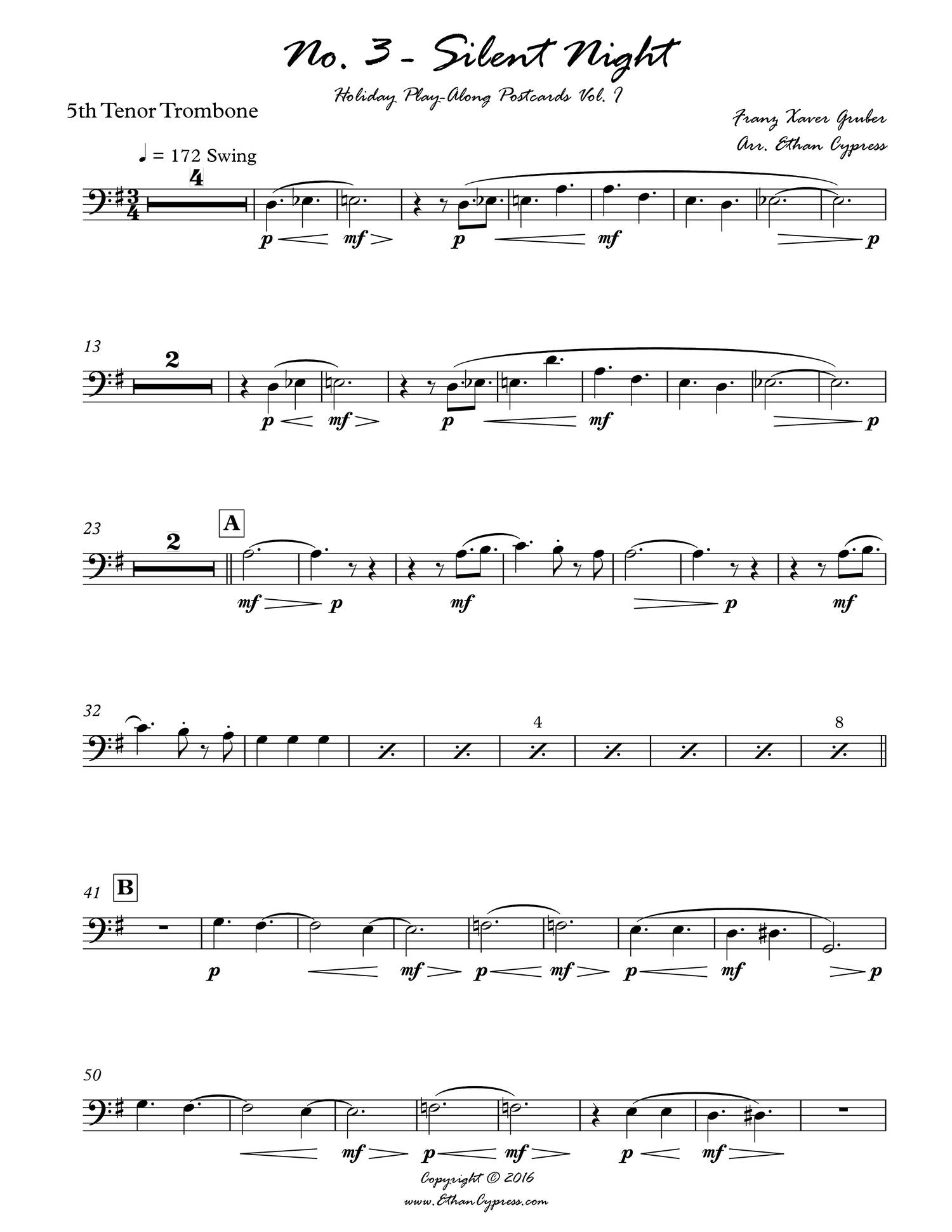 5-Silent Night Trombone Sextet - 5TH TENOR TROMBONE.pdf | DocDroid