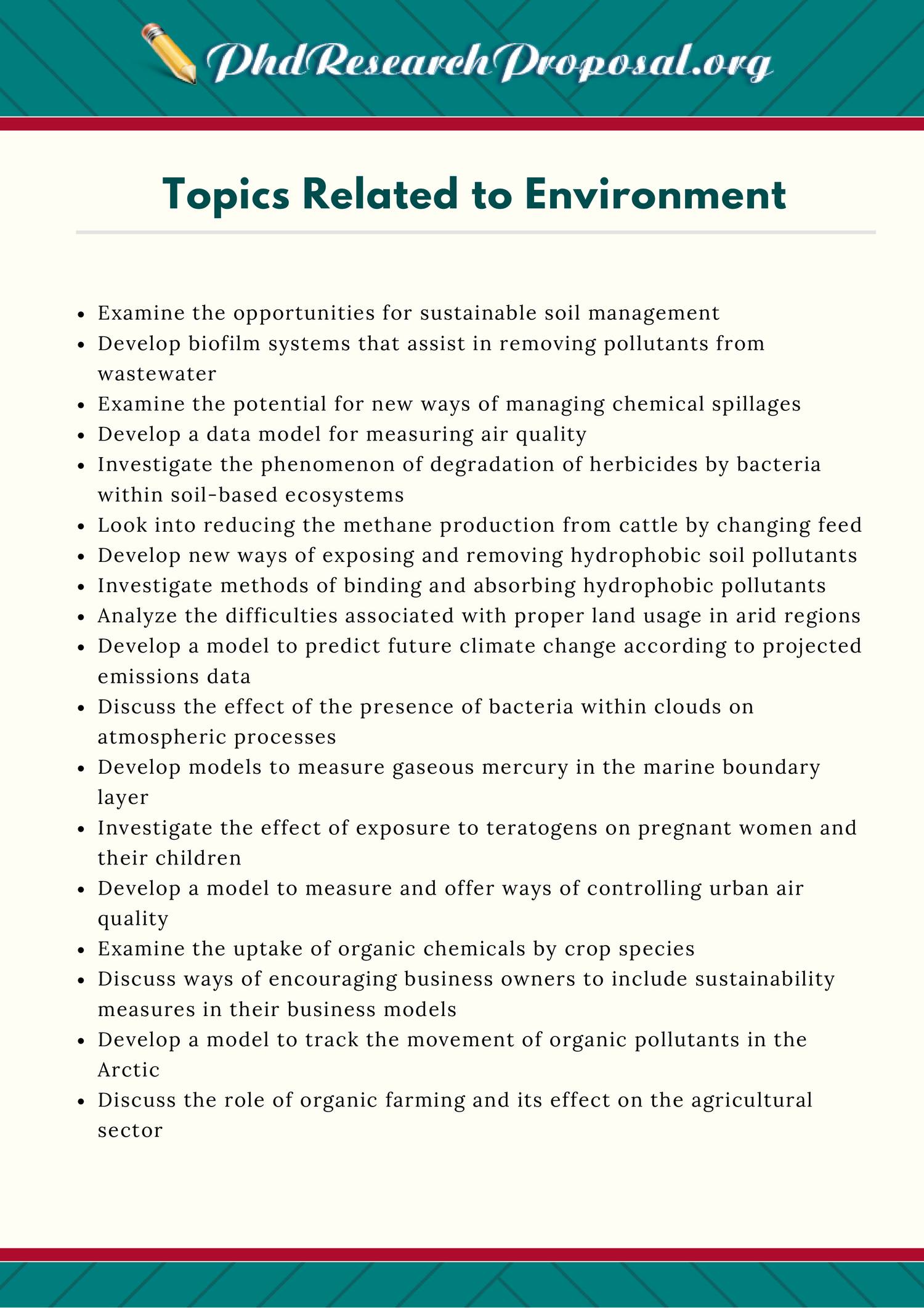 Environmental research proposal topics list pdf DocDroid