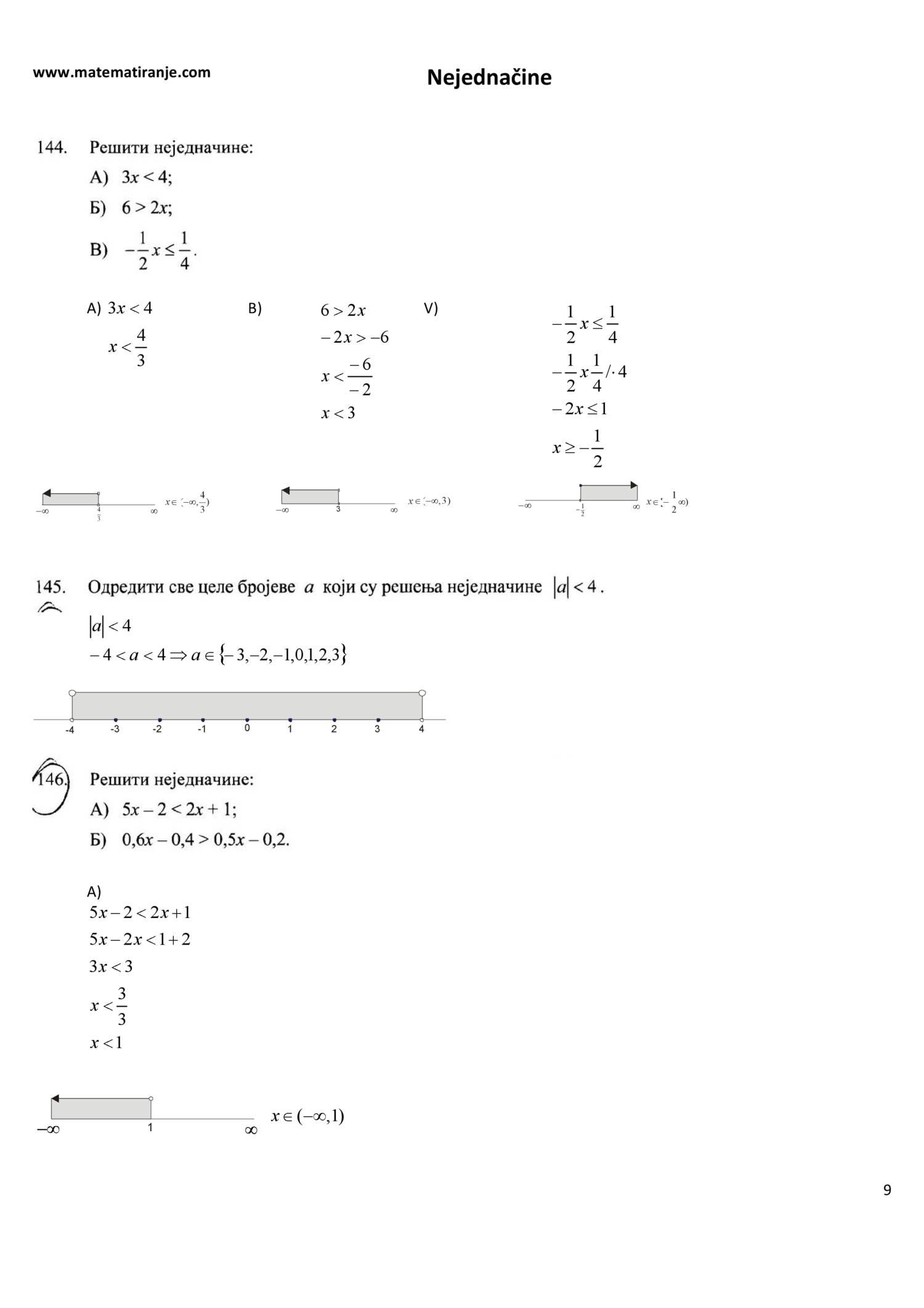 Linearne Nejednačine - Zadaci I Rješenja.pdf | DocDroid