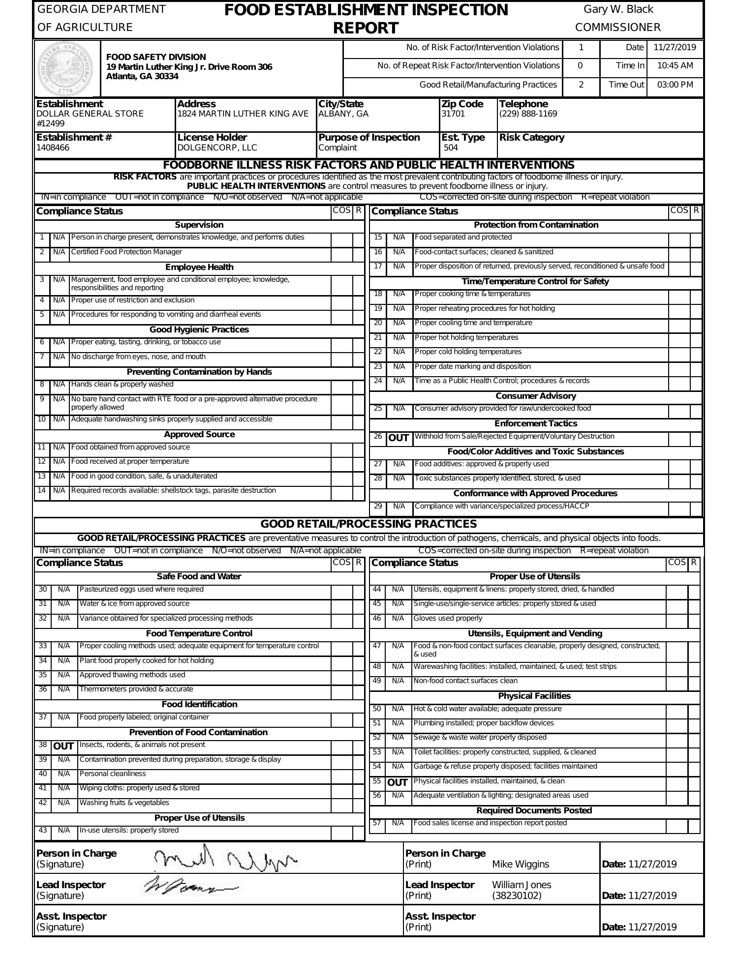 Dollar General Inspection Report.pdf | DocDroid