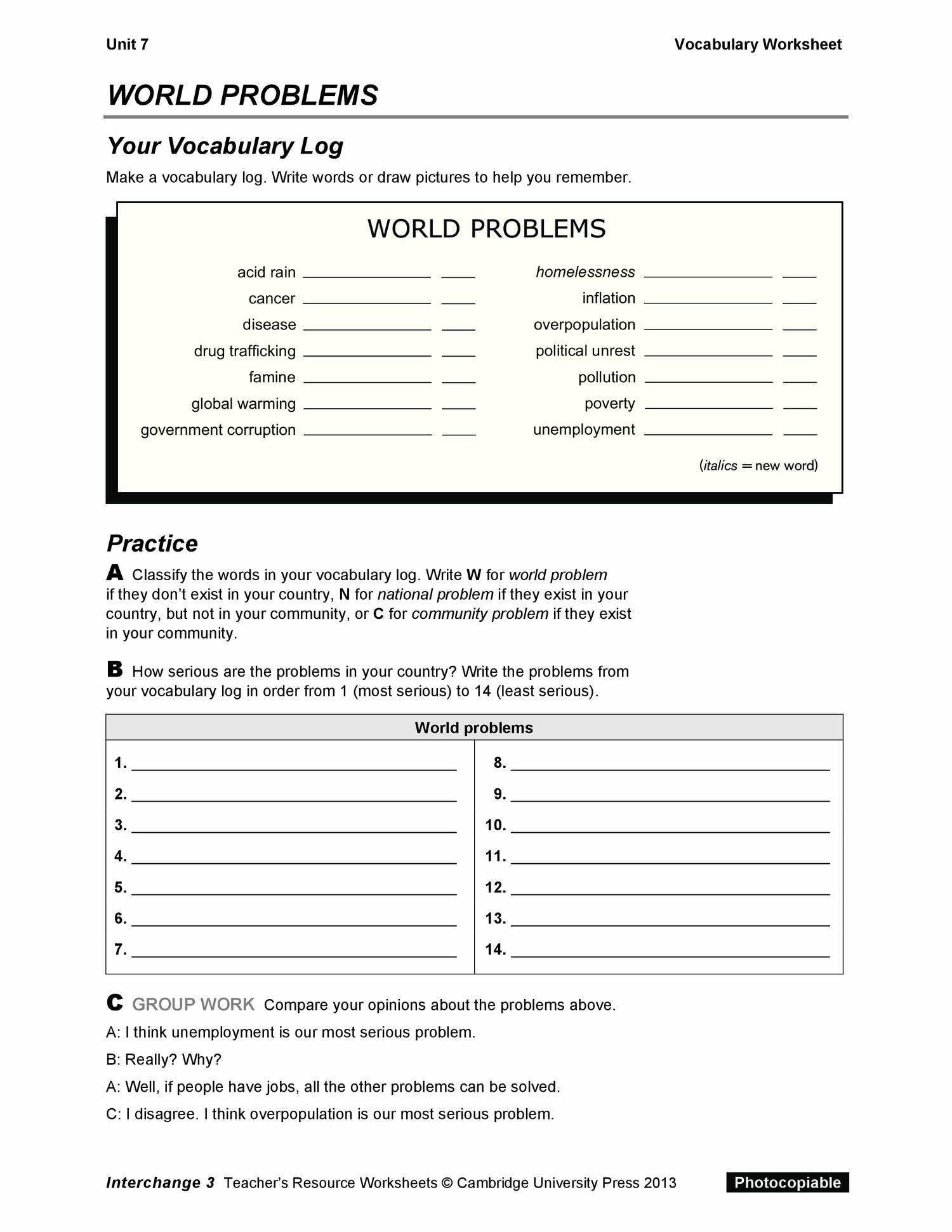 Question Words Vocabulary Worksheet Pdf