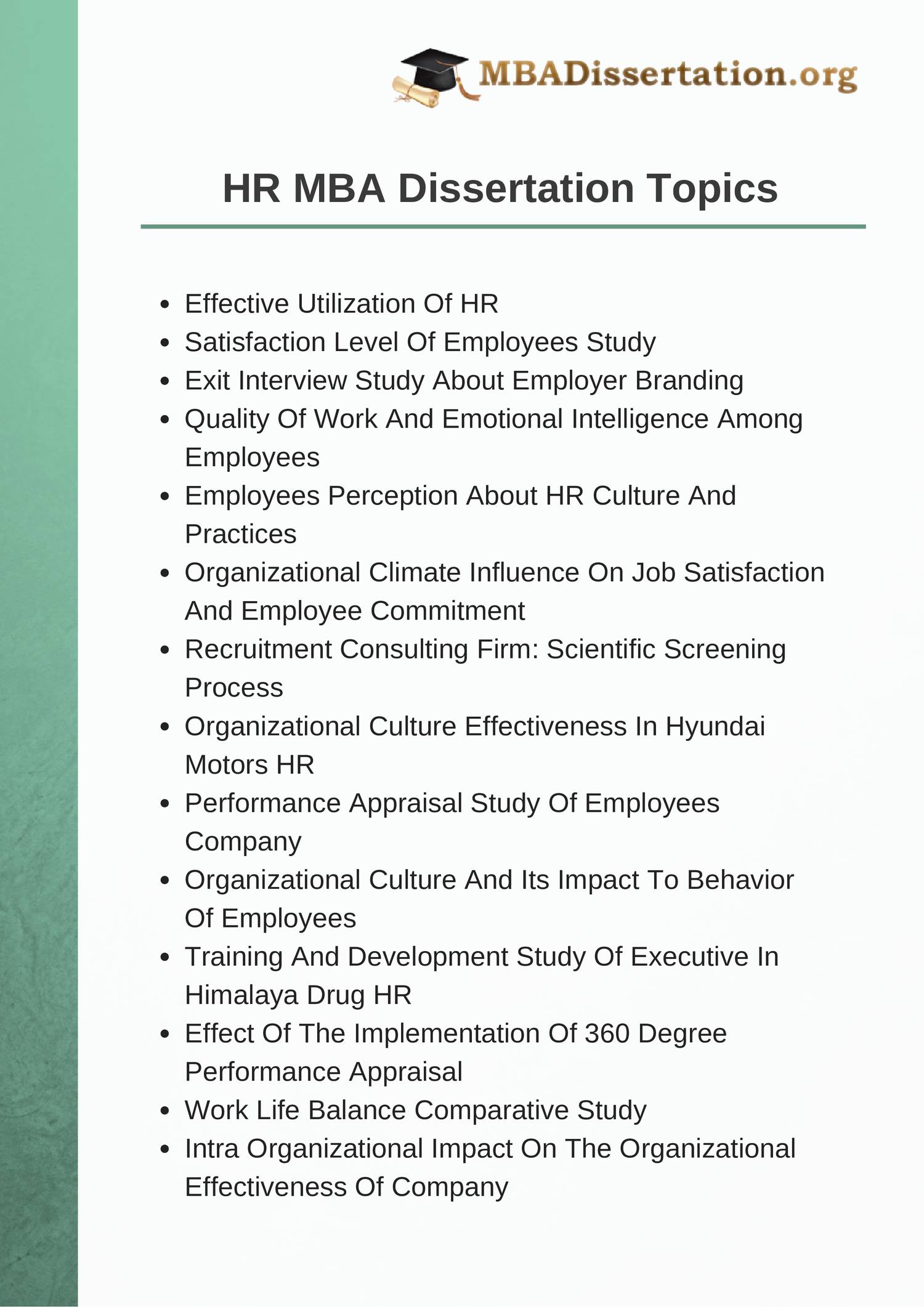 mba hrm thesis topics