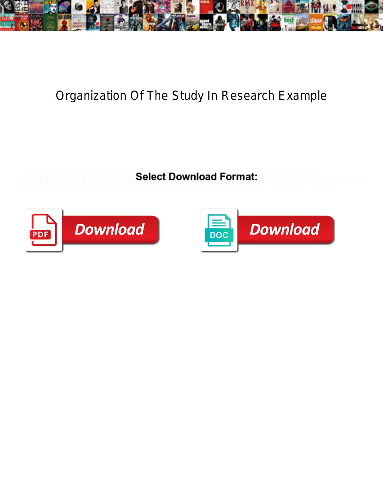 What Is Organization Of The Study In Research