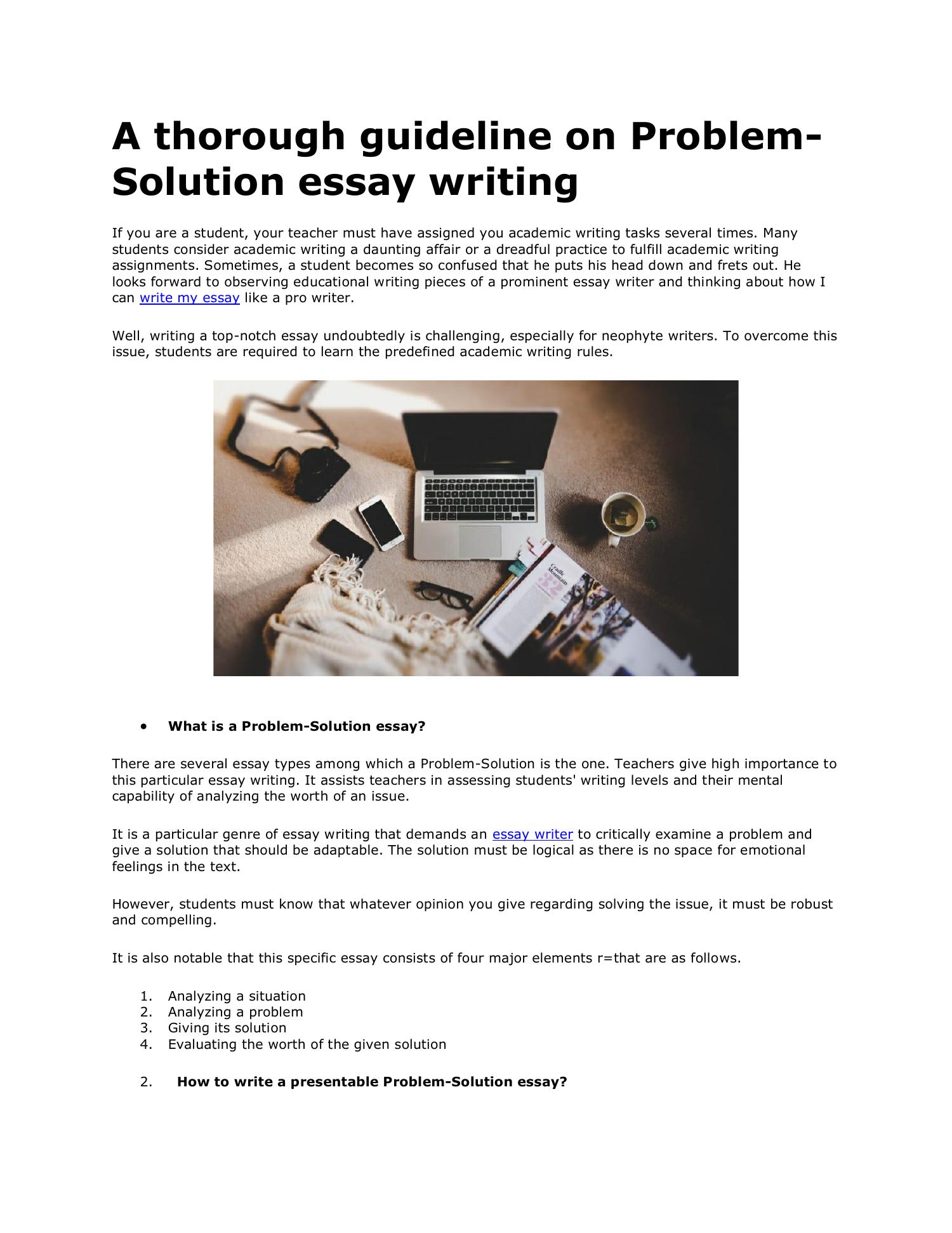 how to write a good problem solution essay