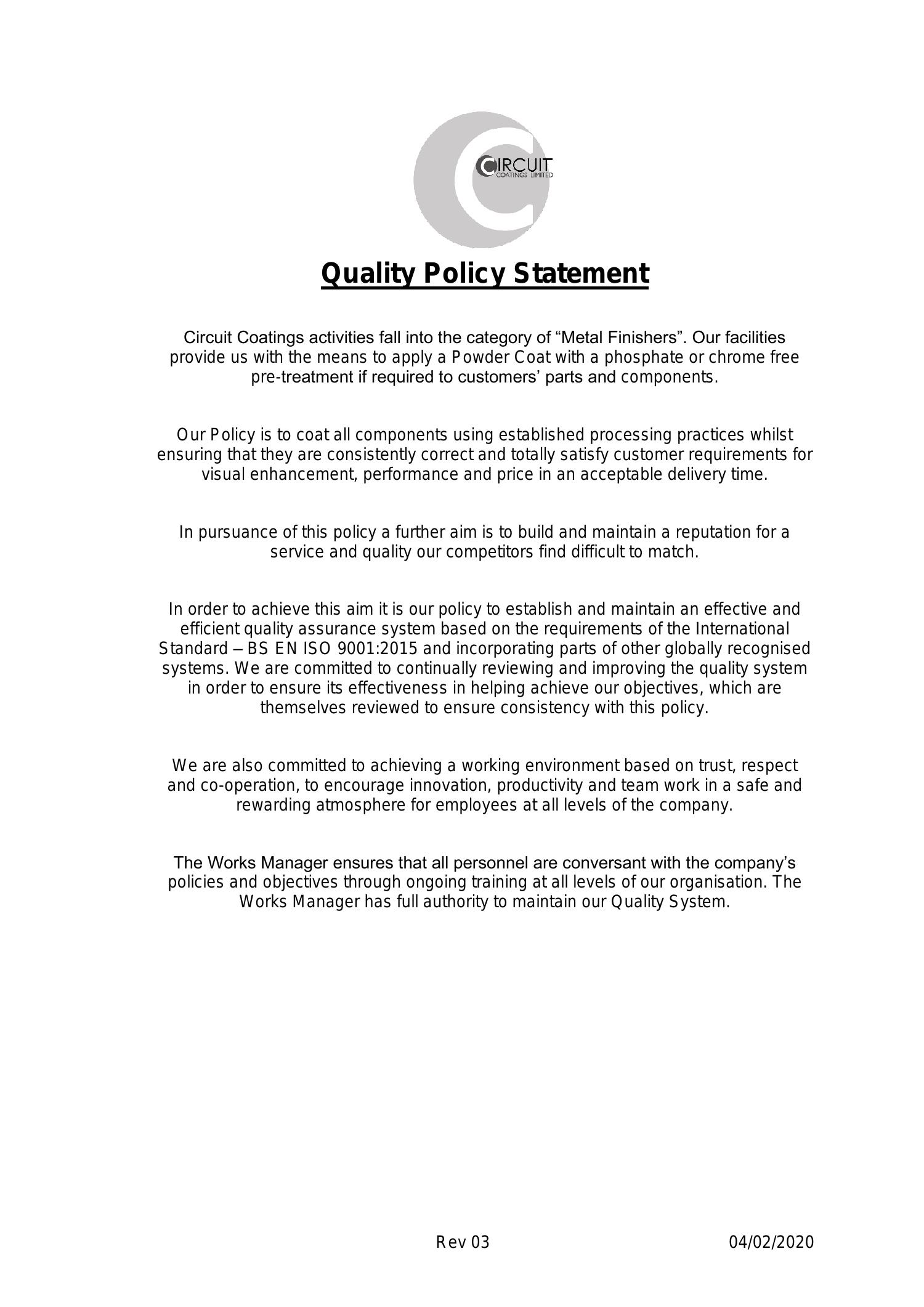 Quality Policy Statement pdf DocDroid