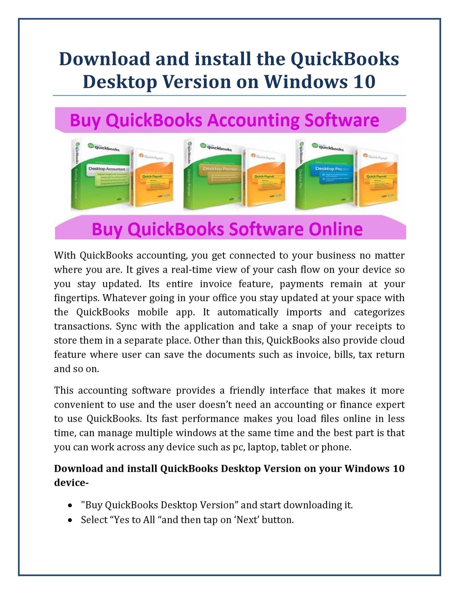 quickbooks desktop download if already purchased