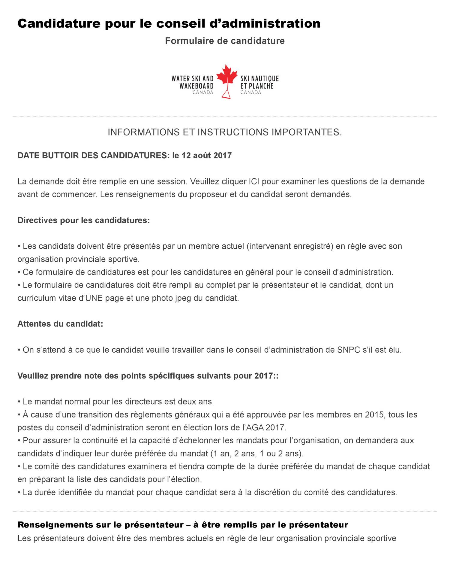 Candidature Pour Le Conseil Dadministration Pdf Docdroid