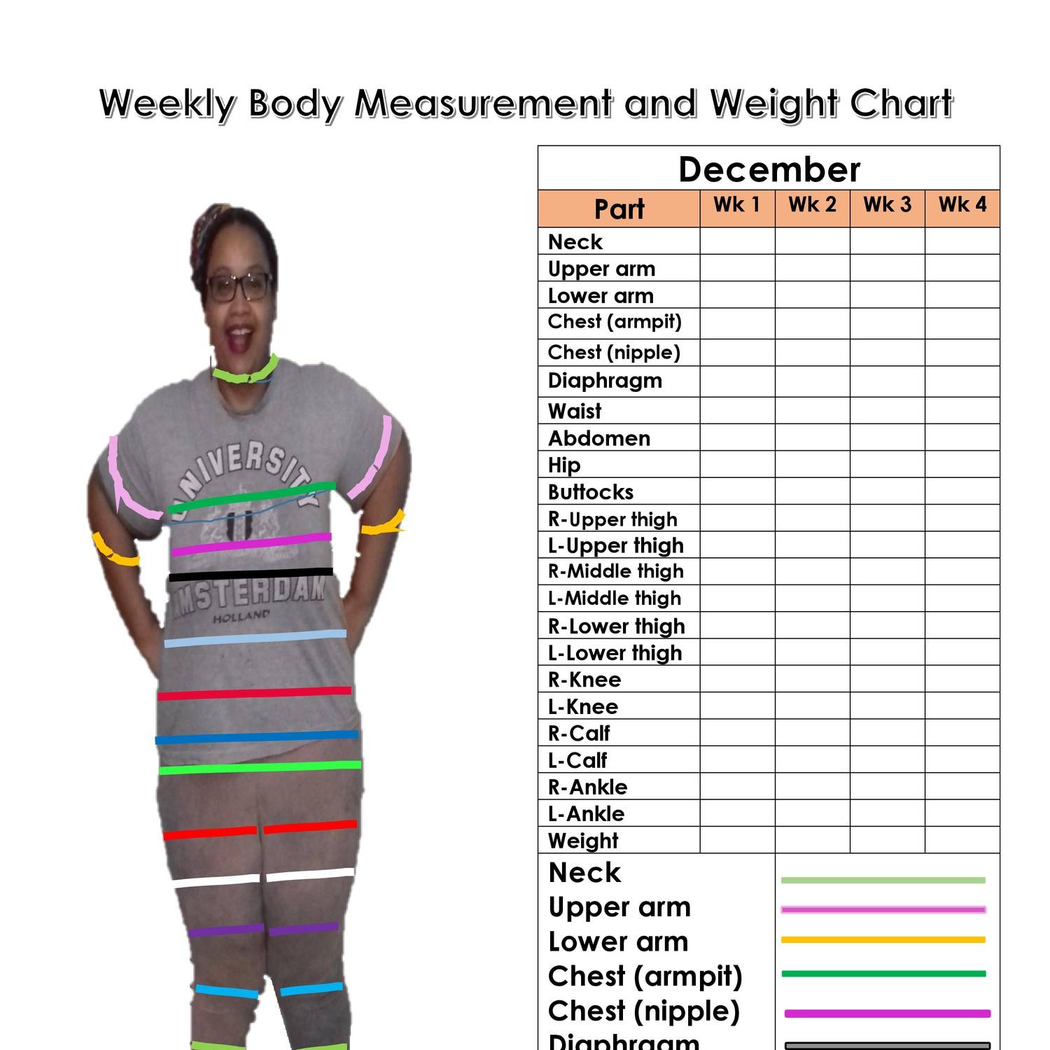 Weekly Body Measurement And Weight Chart A4 docx DocDroid