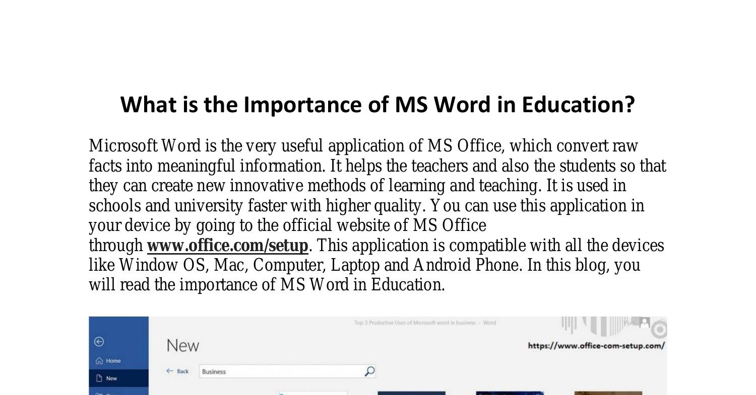 importance of microsoft word essay