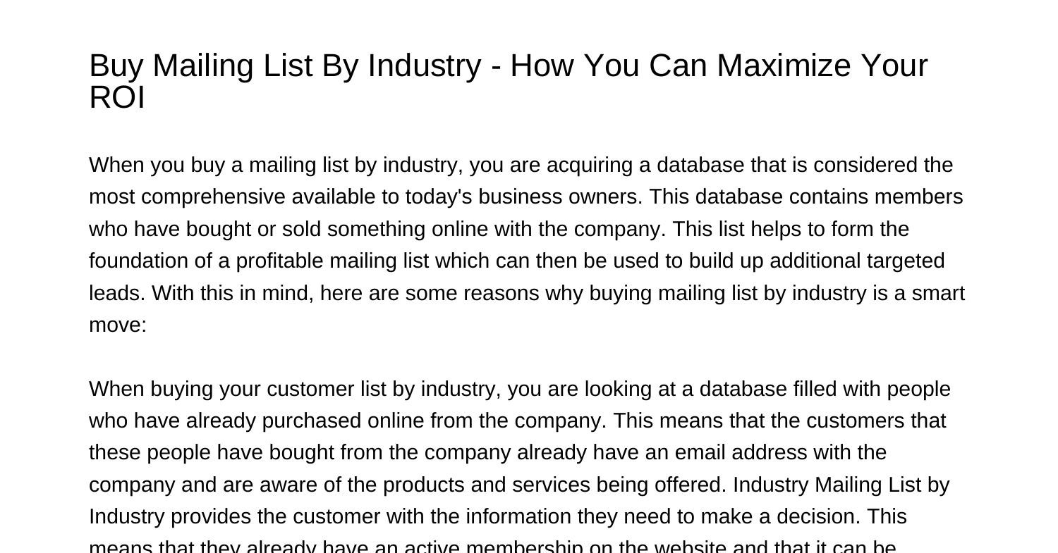 buy-mailing-list-by-industry-how-you-can-maximize-your-roiliqbc-pdf-pdf