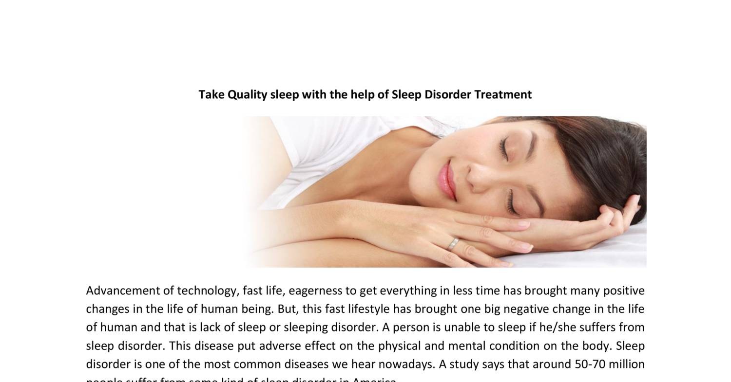 deep sleep disorder treatment
