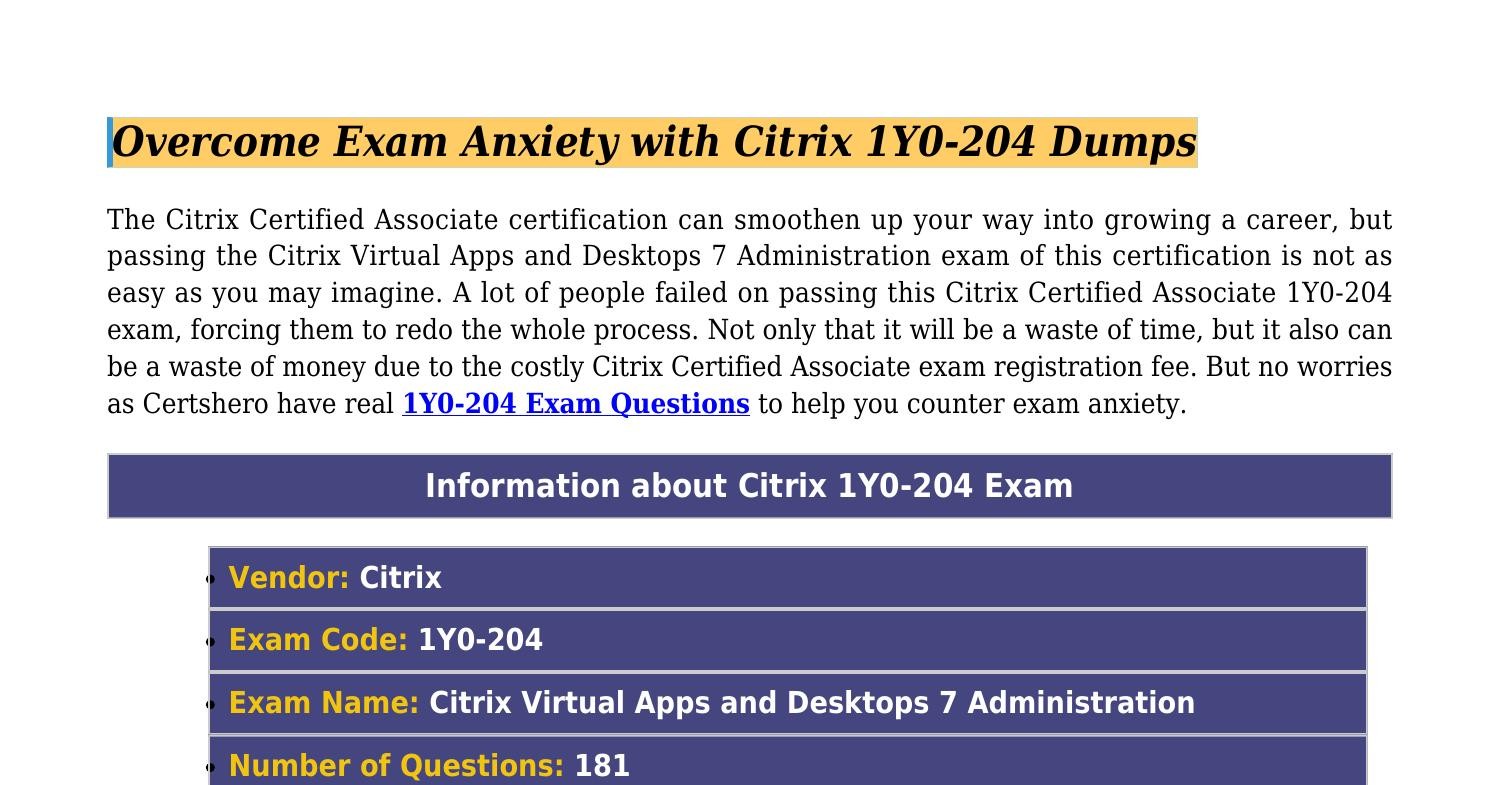 1Y0-204 Valid Exam Syllabus