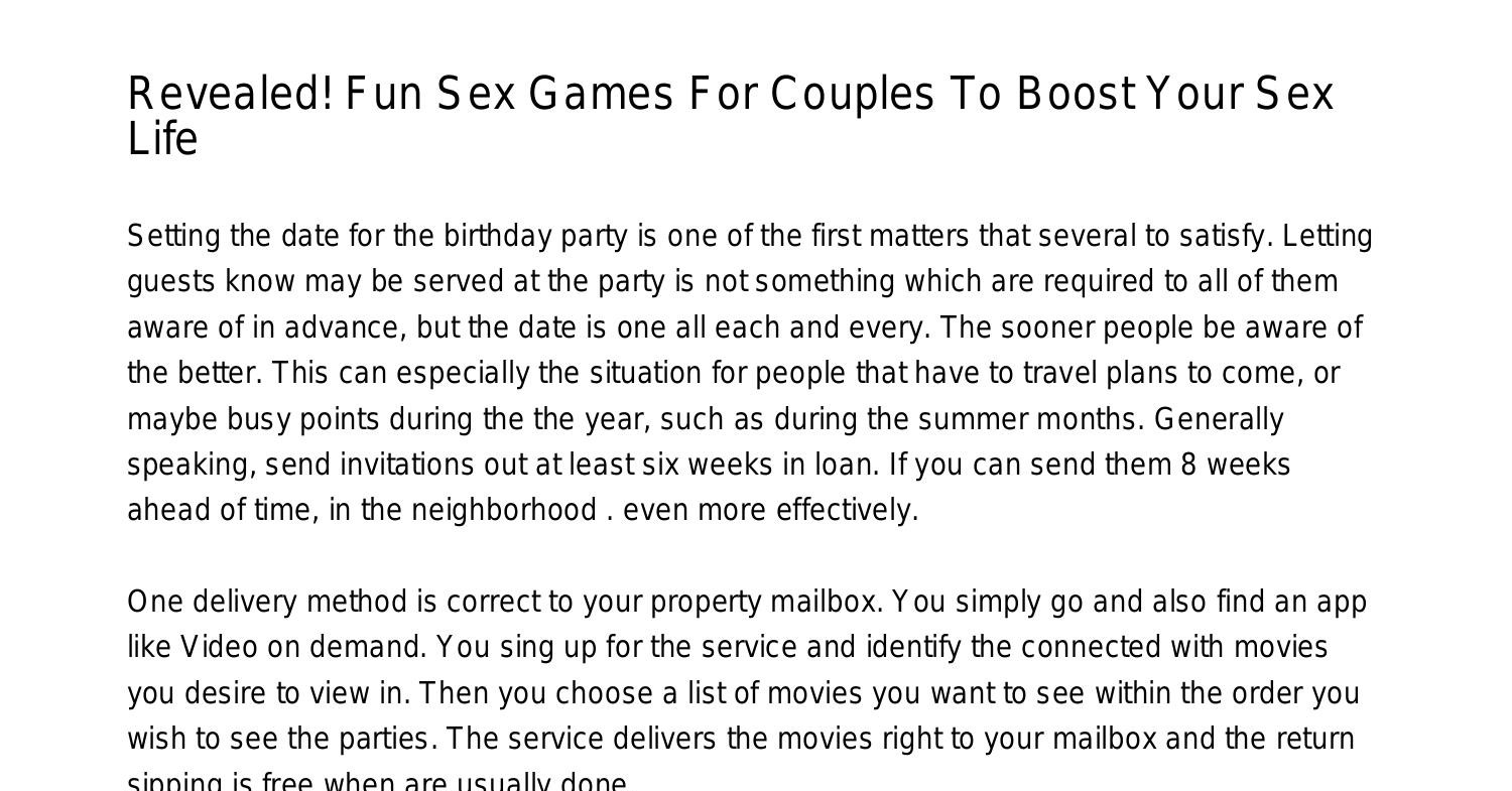 Revealed Fun Sex Games For Couples To Wellbeing Sex Lifelgqie.pdf.pdf |  DocDroid