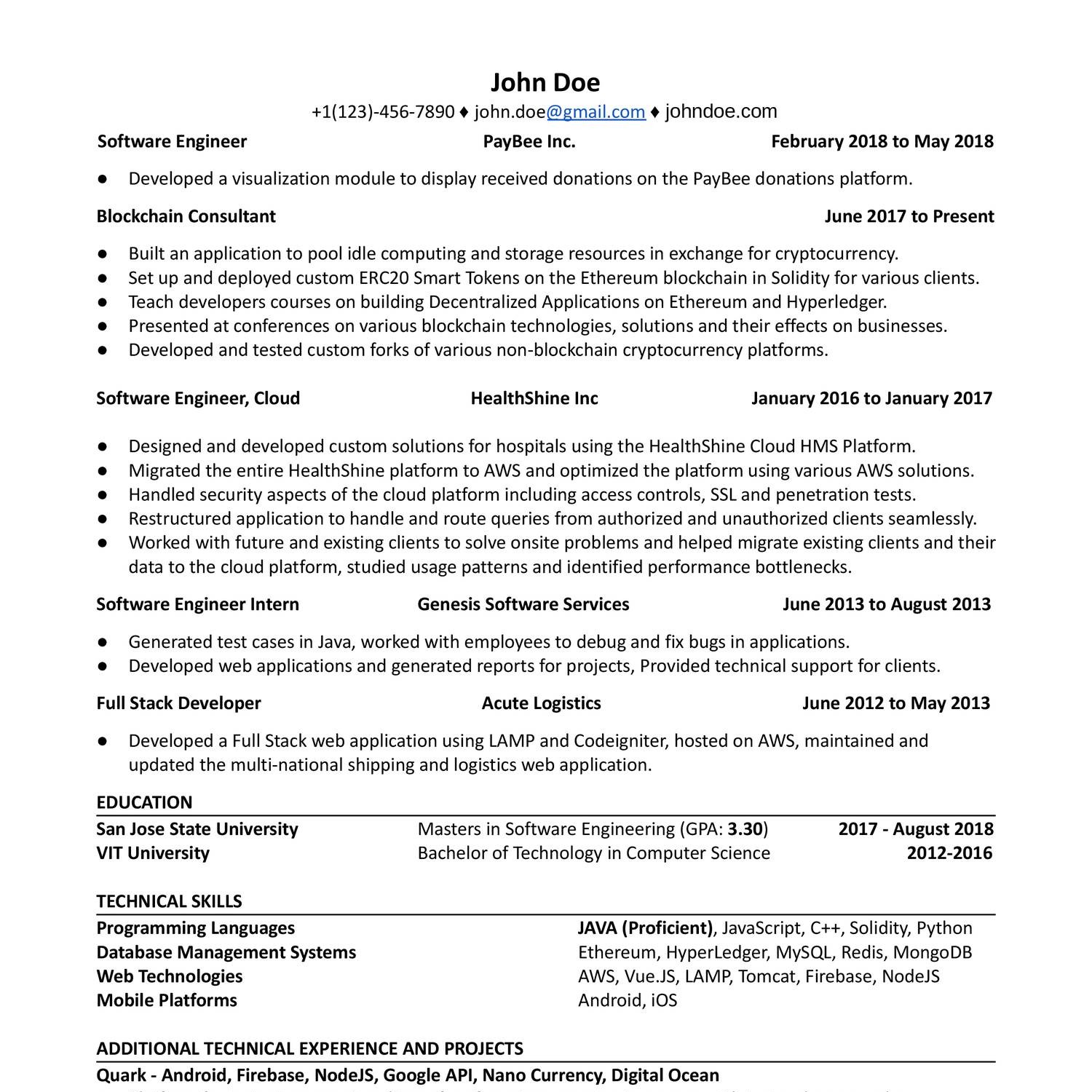 Resume - John Doe.pdf | DocDroid