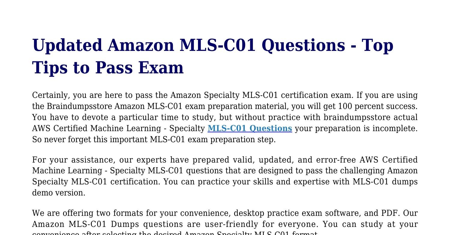 MLS-C01 Fragenkatalog