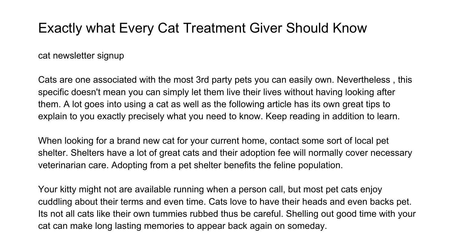 Precisely what Every Cat Health care Giver Should Knowcsjbs.pdf.pdf ...