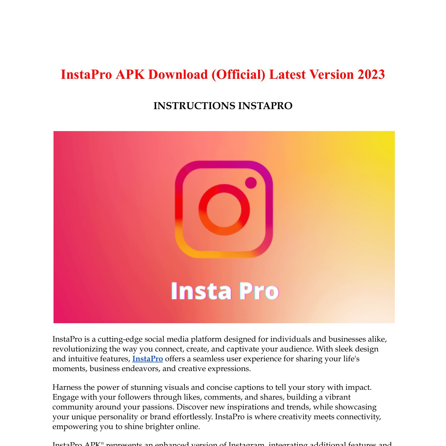 InstaPro APK Download (Official) Latest Version 2023.pdf | DocDroid