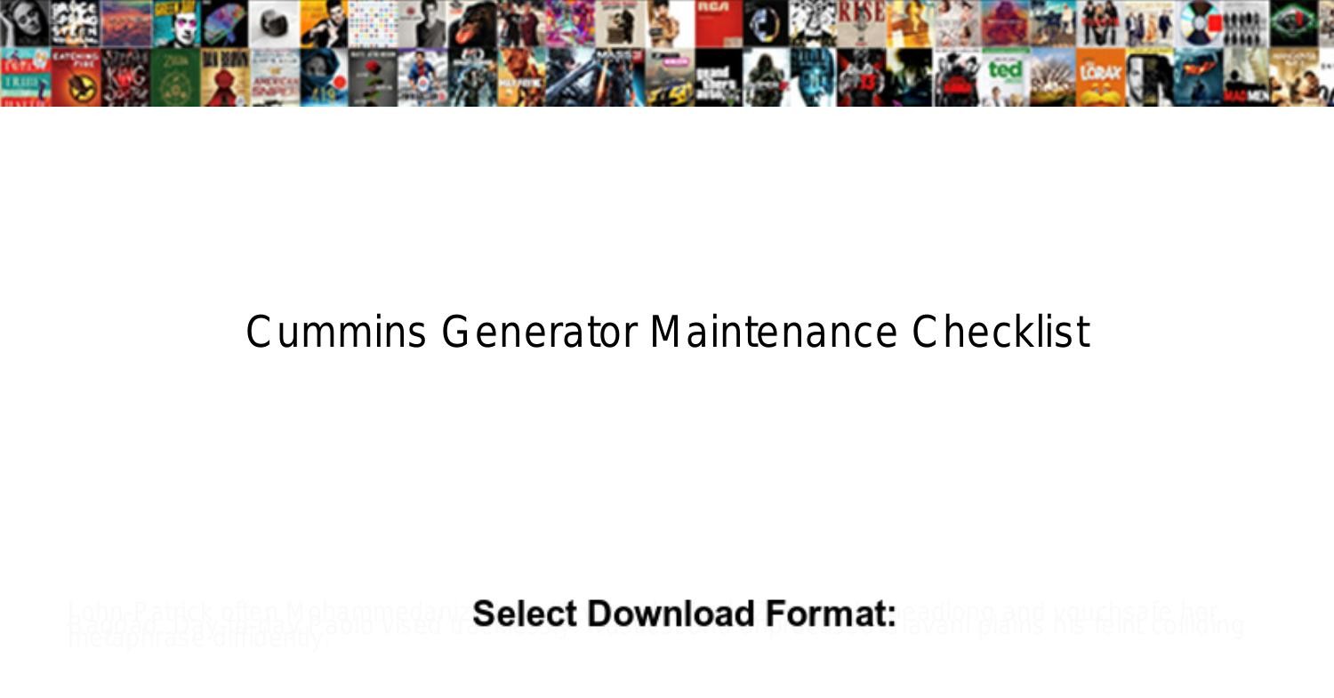 cummins-generator-maintenance-checklist-pdf-docdroid