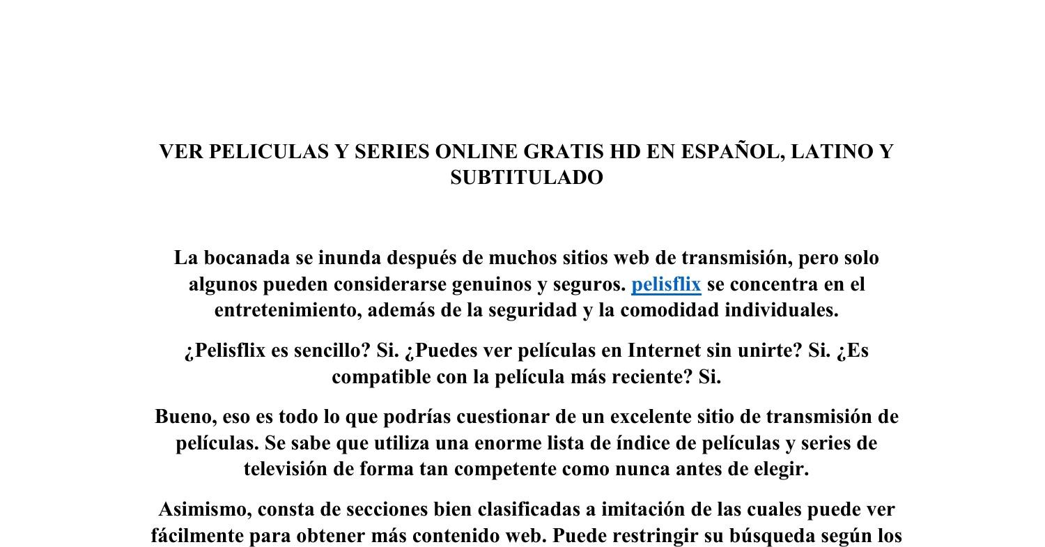 VER PELICULAS Y SERIES ONLINE GRATIS HD EN ESPAÑOL.pdf | DocDroid