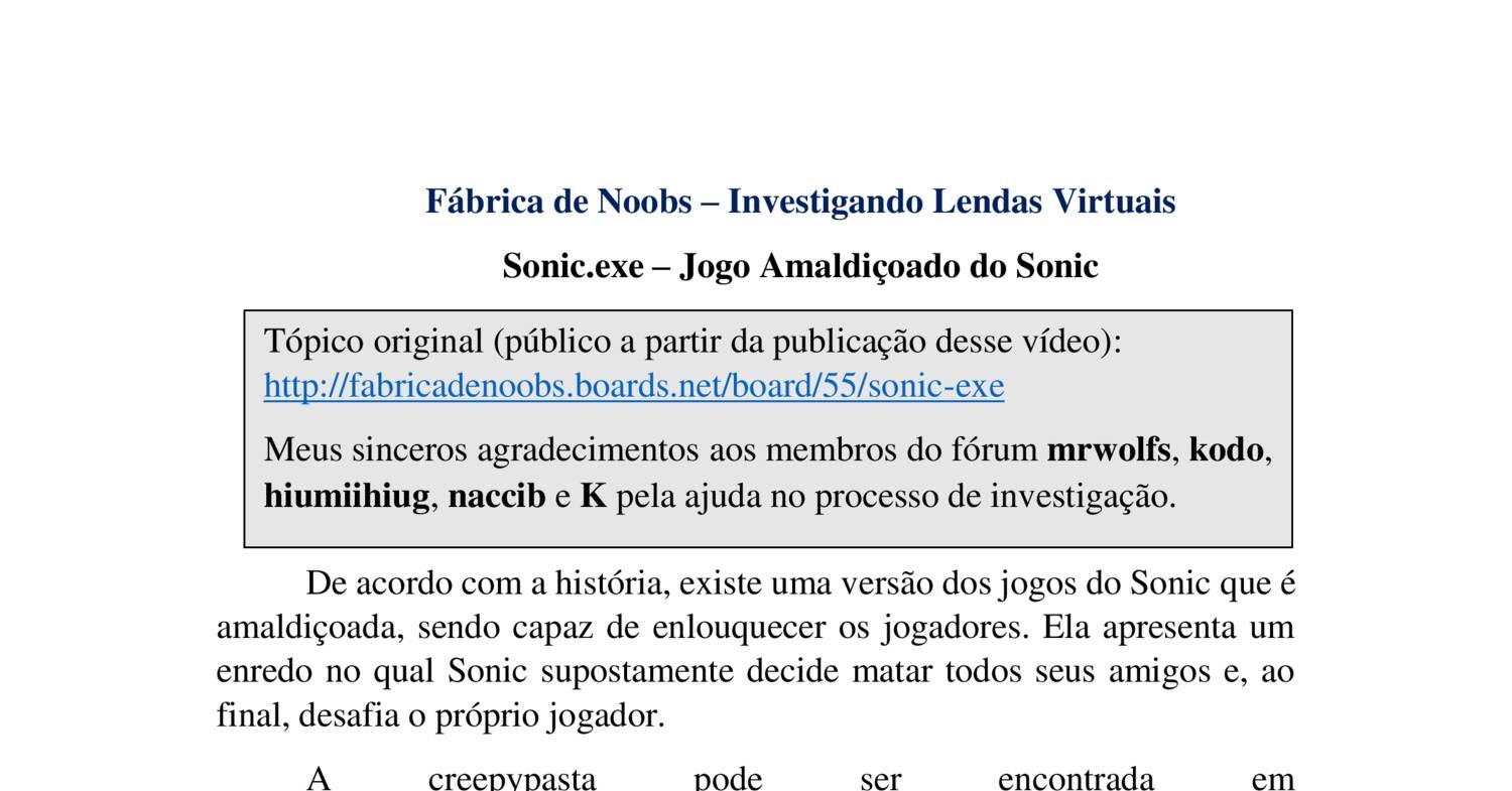 Desmistificando Creepypastas - Sonic.exe.pdf