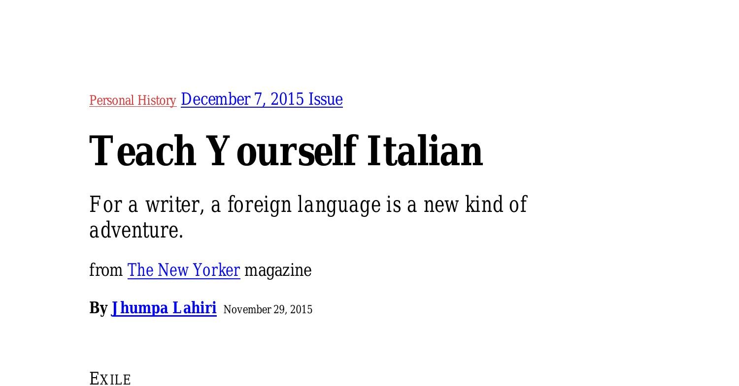 Jhumpa Lahiri - Teach Yourself Italian.docx | DocDroid