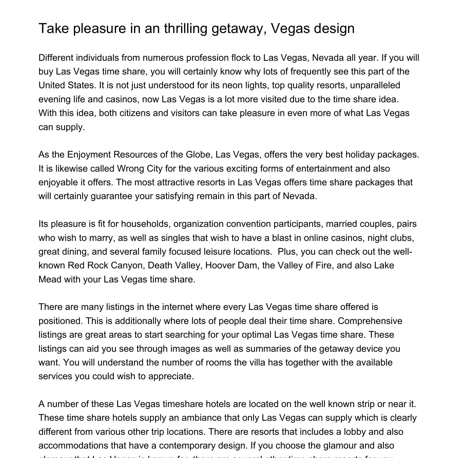 Delight in an exhilarating vacation Las vega designjimdb.pdf.pdf | DocDroid