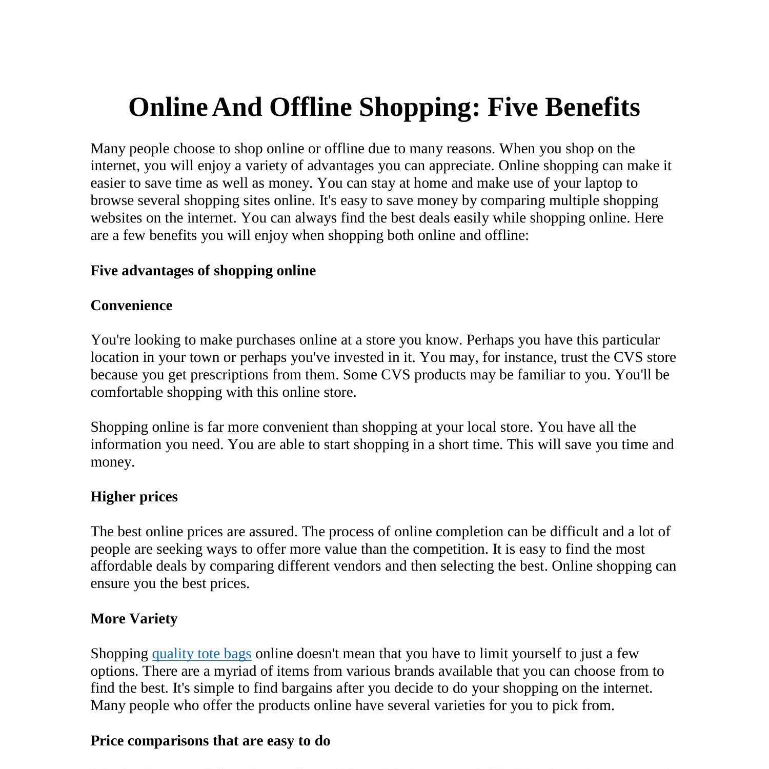 Pros and Cons of Online and Offline Shopping