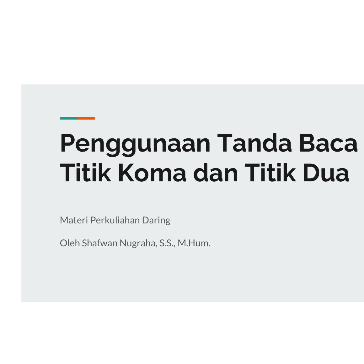 Penggunaan Titik Koma