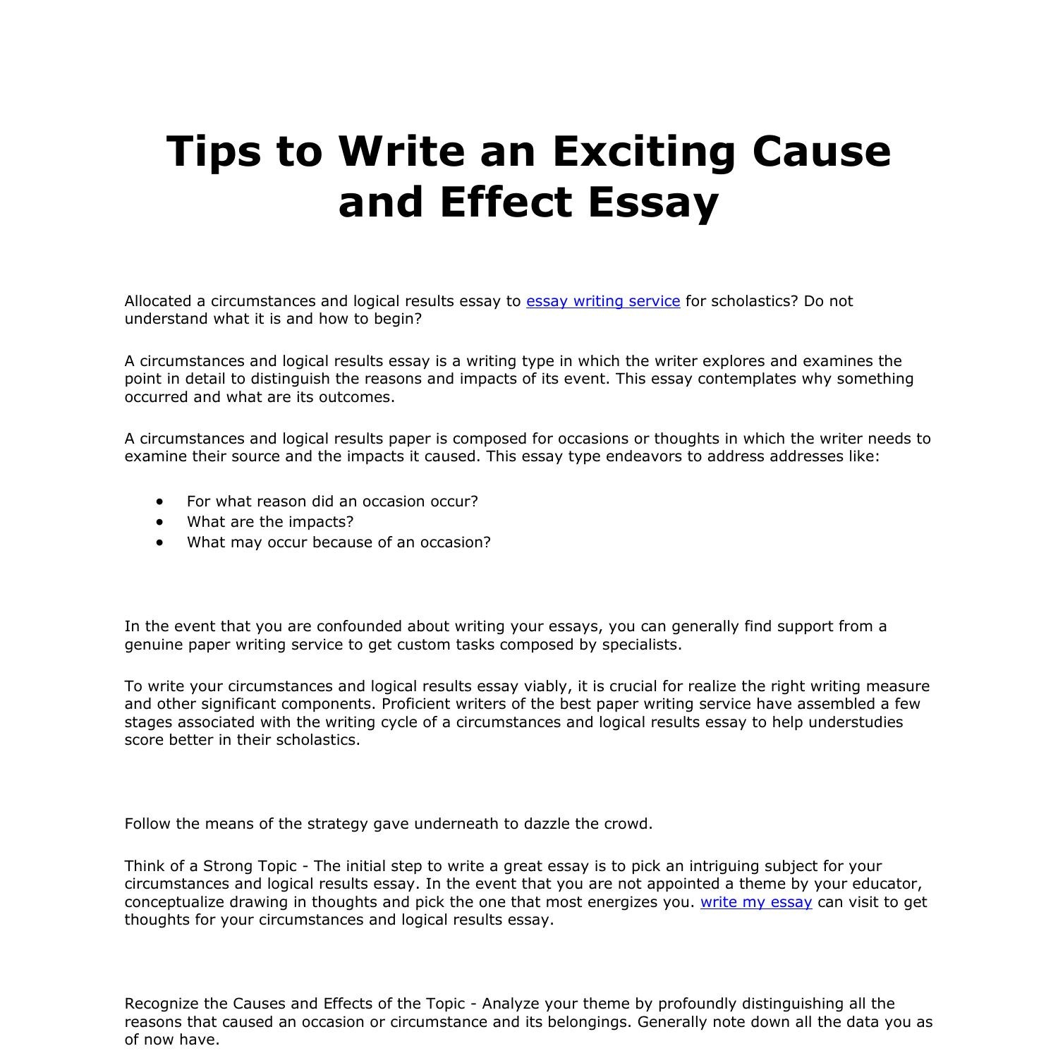 how to write an essay on effects