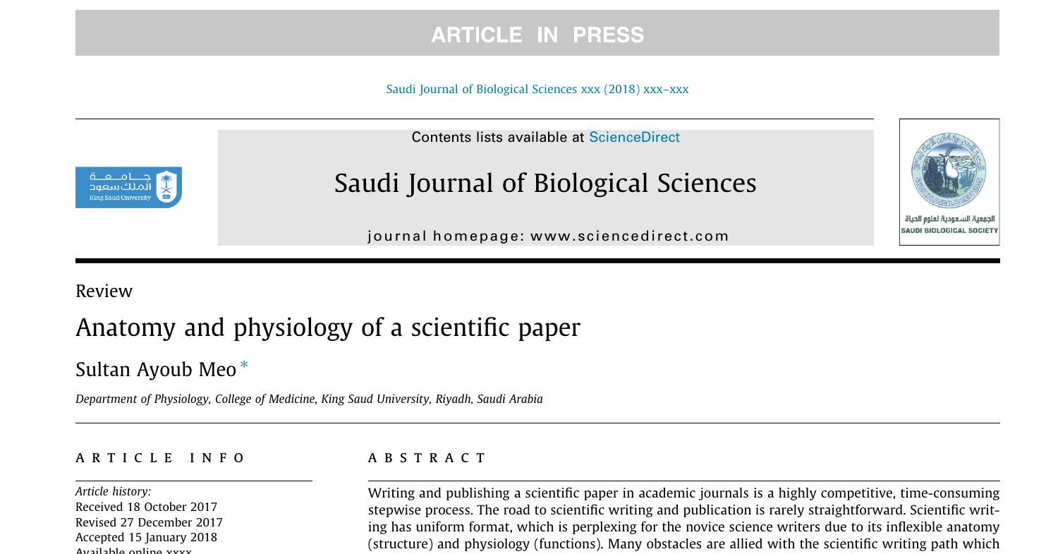 Anatomy And Physiology Of A Scientific Paper Academia Pdf Docdroid