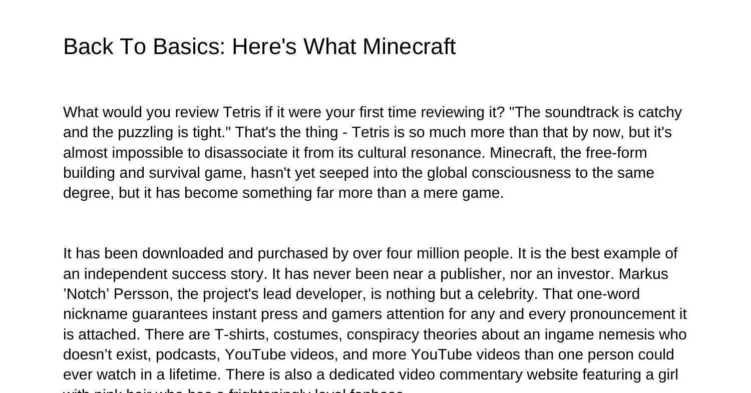 Back To Basics Heres What Minecrafthsijx.pdf.pdf | DocDroid