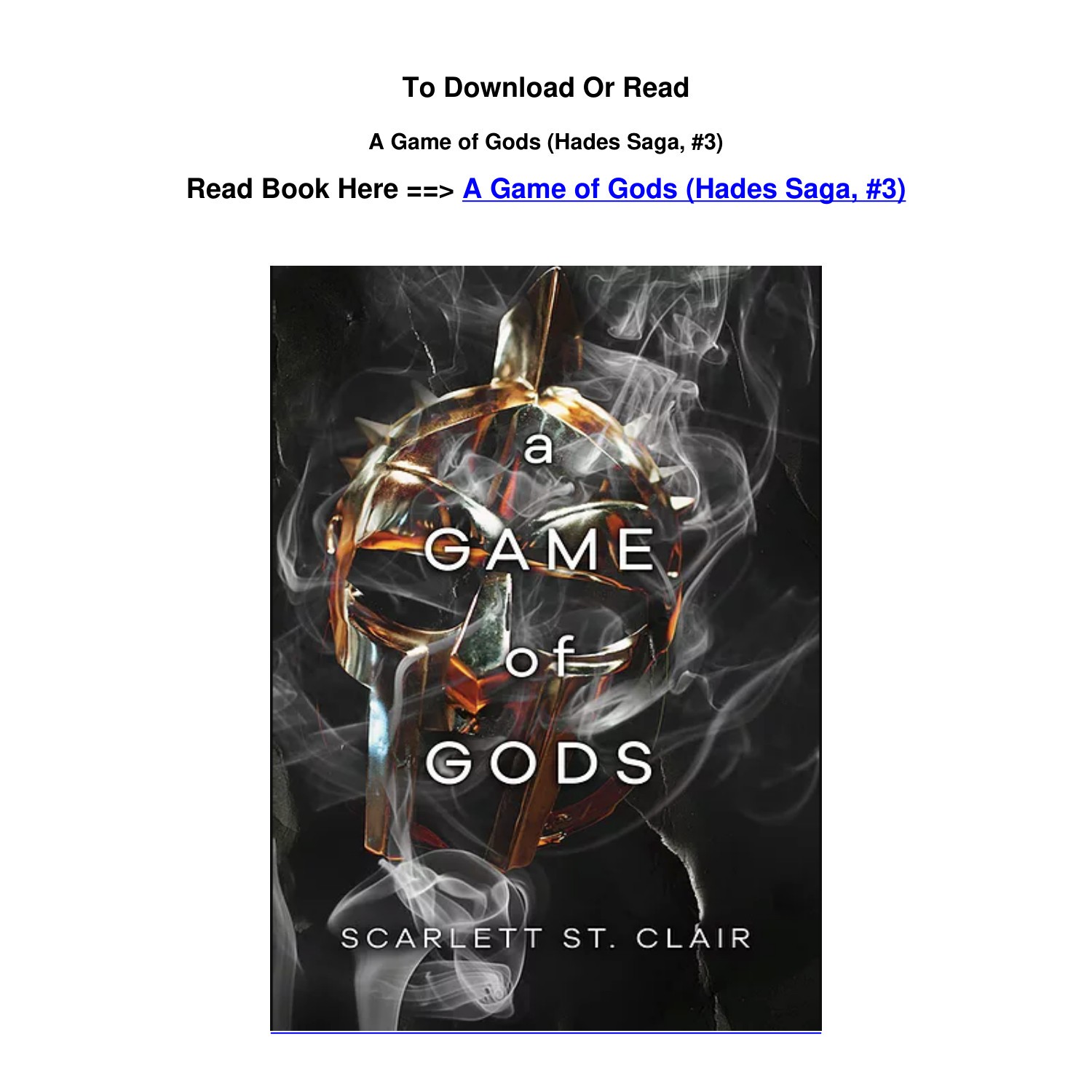 Download PDF A Game of Gods (Hades Saga, #3) Ebook Free By