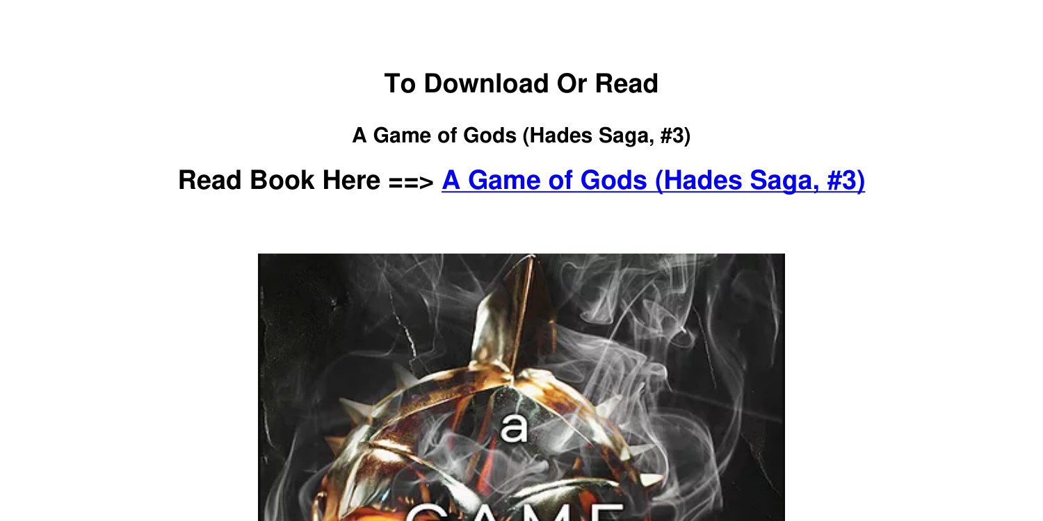 Download PDF A Game of Gods (Hades Saga, #3) Ebook Free By