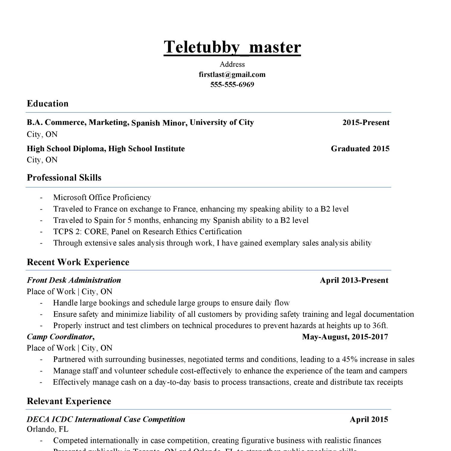 resume 2018 template free download