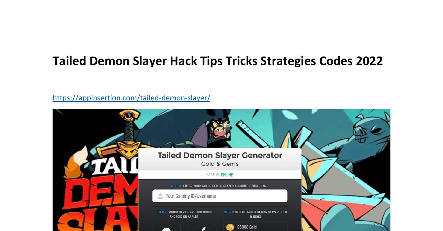 Tailed Demon Slayer Hack Tips Tricks Strategies Codes 2022.pdf