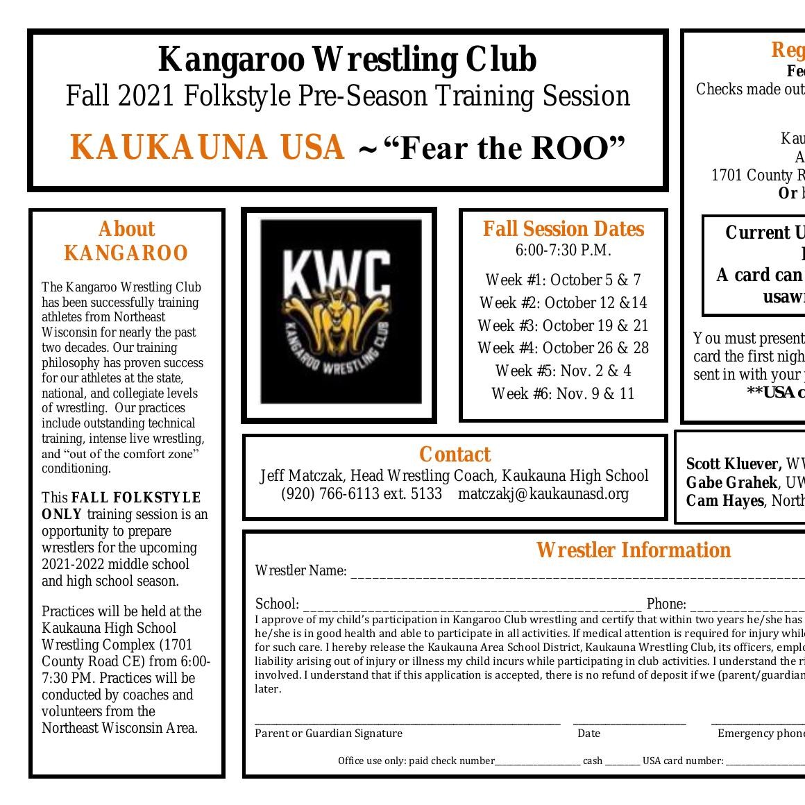 Kangaroo Fall 2021 Form Application Flyerpdf Docdroid