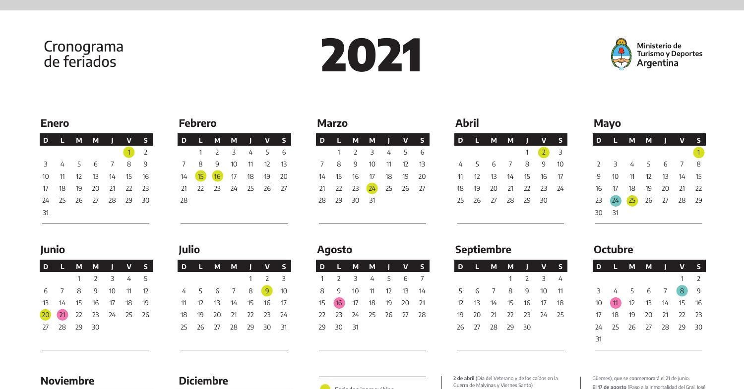 Feriados 2021 / Calendario De Feriados Cuantos Quedan En ...