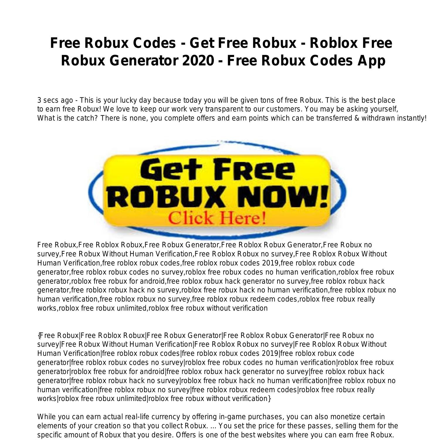 Free Robux Codes 2020 No Human Verification